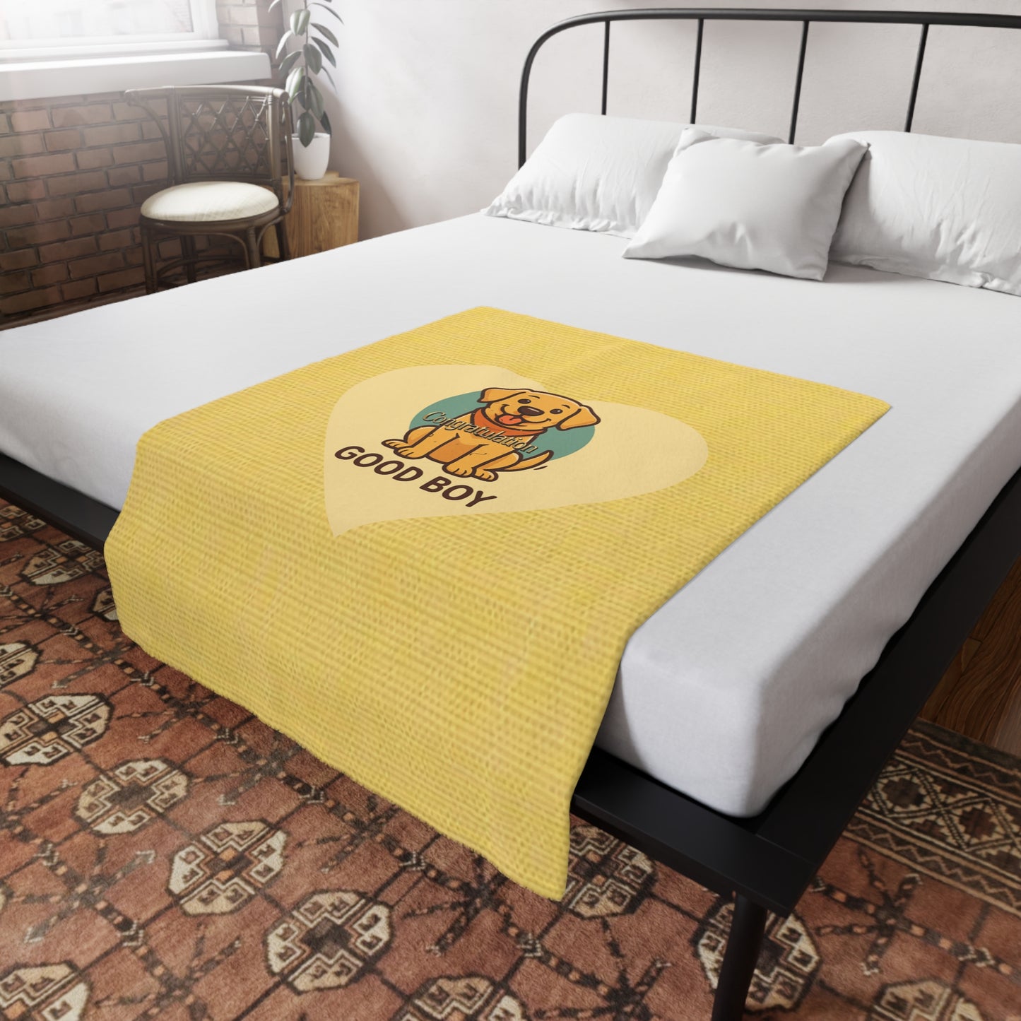 Cozy Dog-Themed Plush Fleece Blanket | Perfect Pet Lover Gift | Good Boy Design for Home Decor, Pet Lovers, Birthdays, Housewarming