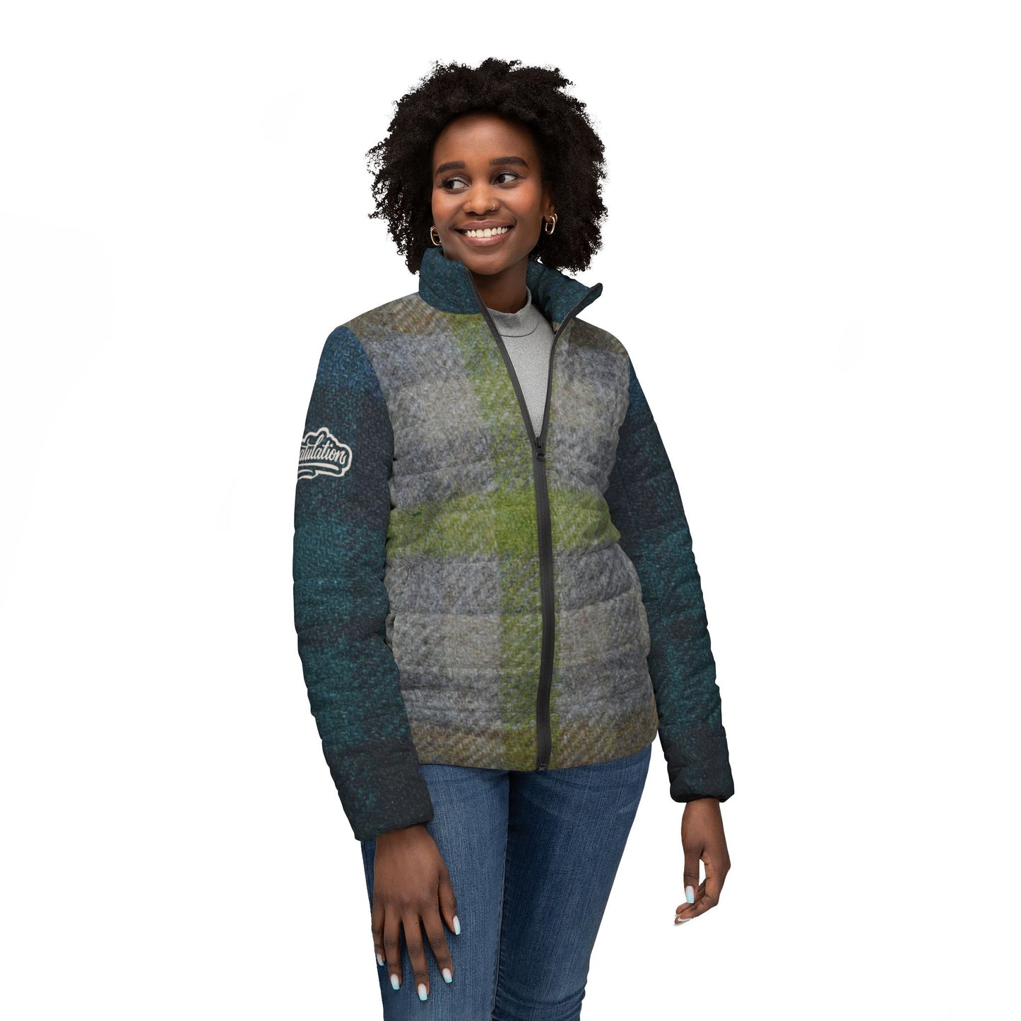 Stylish Women’s Puffer Jacket, Cozy Winter Wear, Casual Outdoor Jacket, Trendy Upcycled Fashion, Perfect for Fall and Winter Fashion