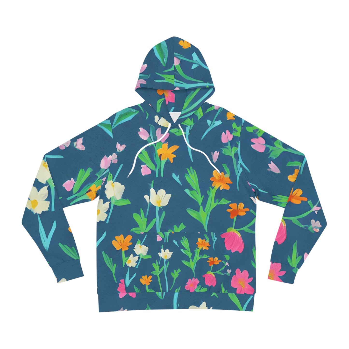 Floral AOP Hoodie, Colorful Spring Sweatshirt, Botanical Print Fashion Top, Gift for Nature Lovers, Cozy Casual Wear