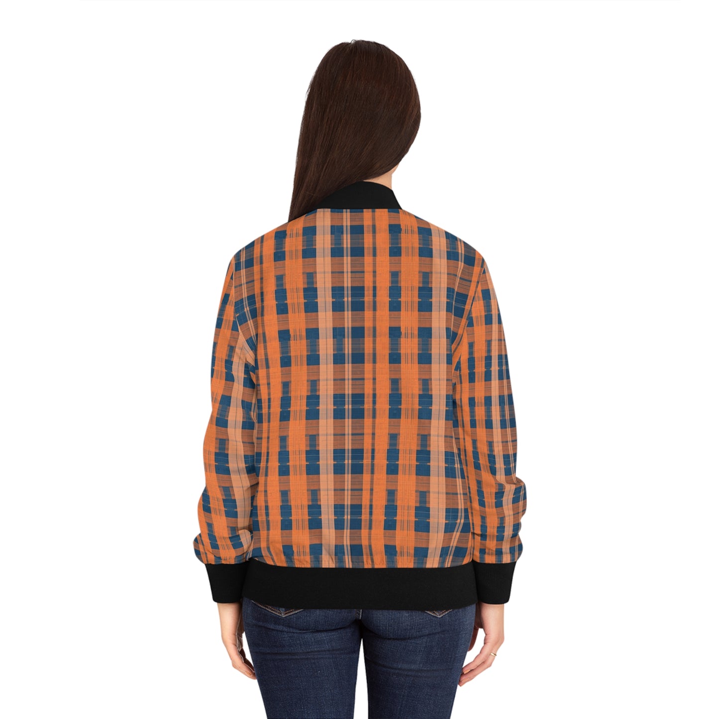 Stylish Women's Bomber Jacket, Cozy Plaid Outerwear, Trendy Layering Piece, Casual Streetwear, Perfect Gift for Her