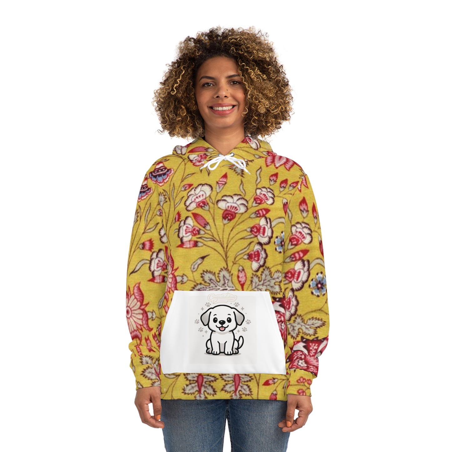 Stylish Floral Dog Hoodie, Cute Pet Lovers Apparel, Gift for Dog Owners, Cozy Casual Wear, Vibrant Yellow Pullover