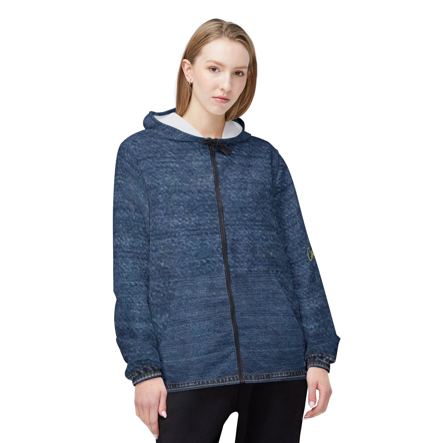 Denim-Style Windbreaker Jacket - Perfect for Outdoor Adventures, Casual Wear, Travel, Festivals, and Stylish Rainy Days