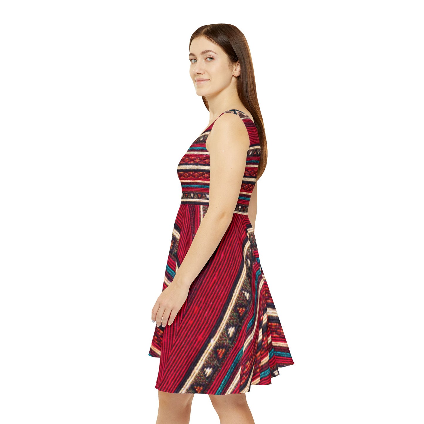 Bohemian Women's Skater Dress, Flowy Summer Dress, Festival Outfit, Casual Everyday Wear, Unique Printed Dress, Gift for Her