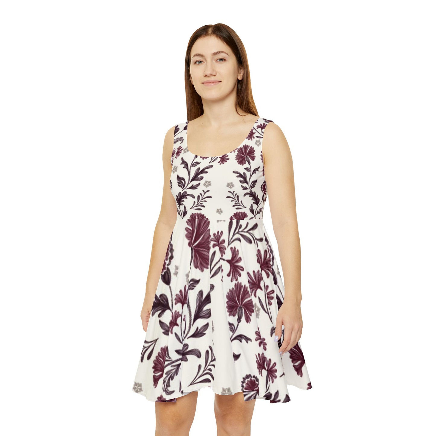 Floral Women's Skater Dress - Elegant Summer Fashion, Casual Day Out, Vintage Inspired Style, Perfect for Weddings & Parties