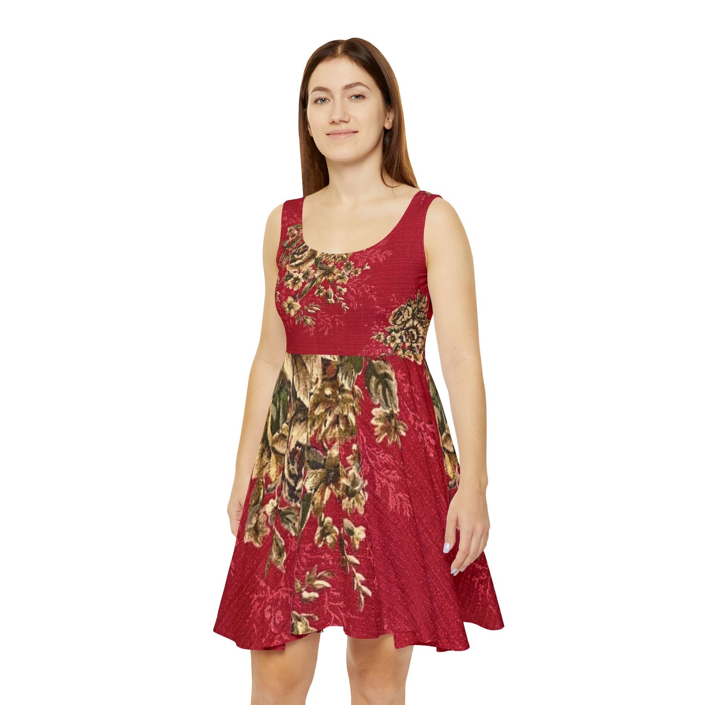 Floral Women's Skater Dress, Vintage Style, Summer Fashion, Bohemian Dress, Casual Wear, Gift for Her