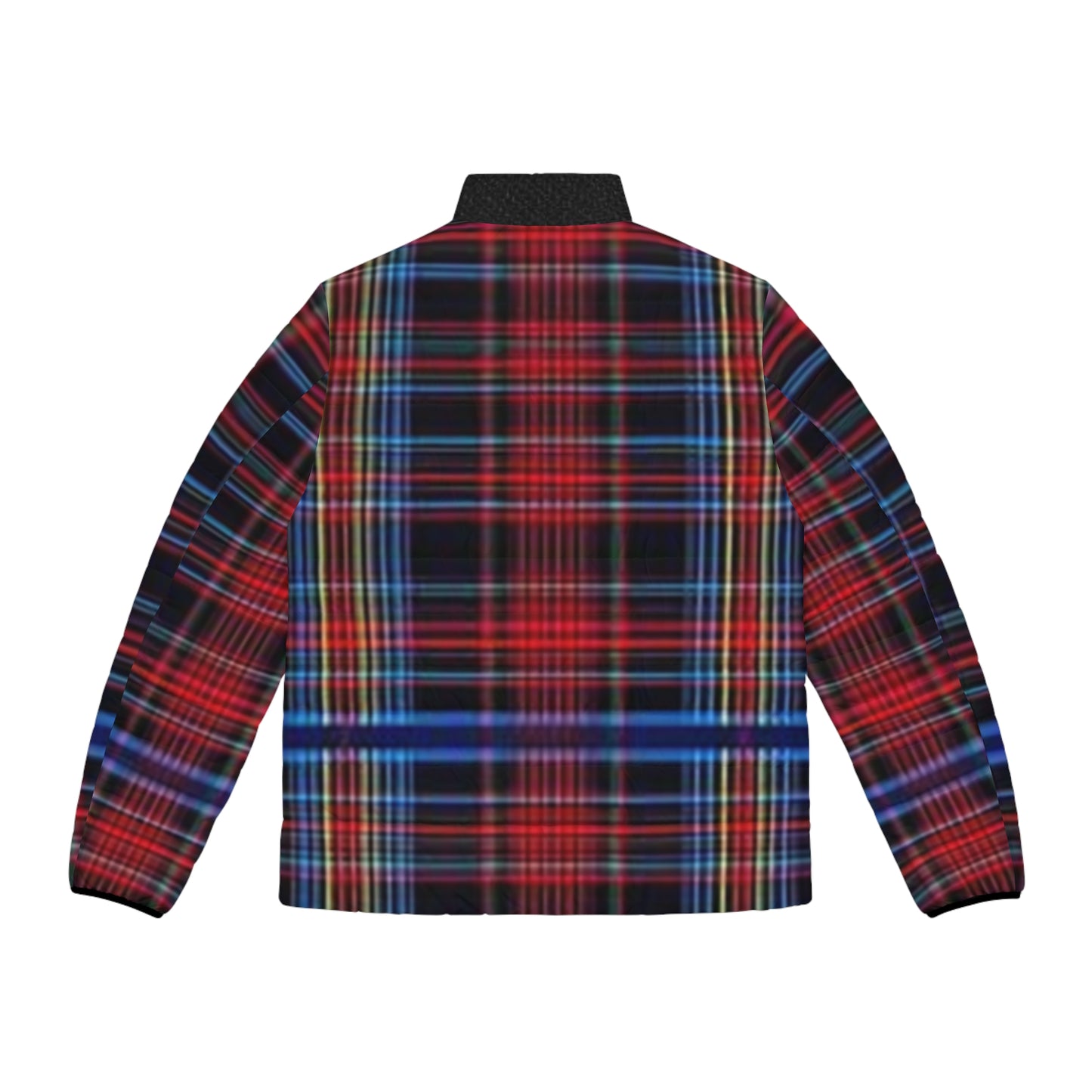 Stylish Men's Puffer Jacket, Warm Winter Coat, Plaid Outerwear, Trendy Layering Piece, Fashionable Holiday Gift