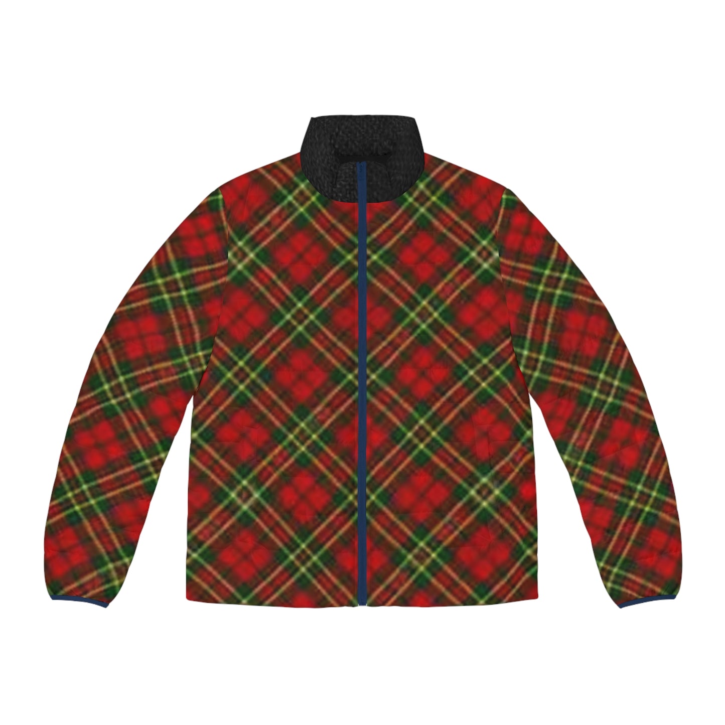 Plaid Men's Puffer Jacket - Stylish Winter Coat, Great for Holidays, Outdoor Adventures, Casual Wear, Gift Ideas