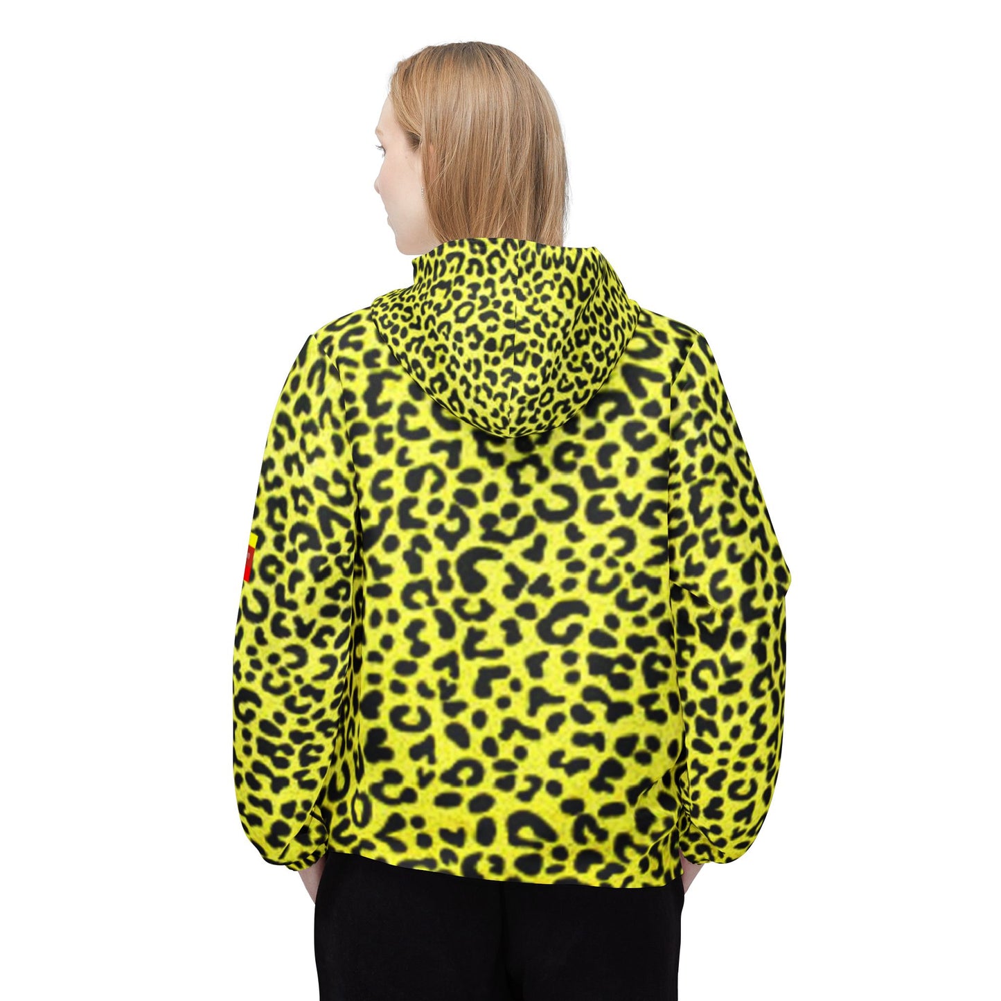 Bold Leopard Print Windbreaker Jacket, Outdoor Fashion, Streetwear, Rain Jacket, Festival Wear, Vibrant Sports Jacket