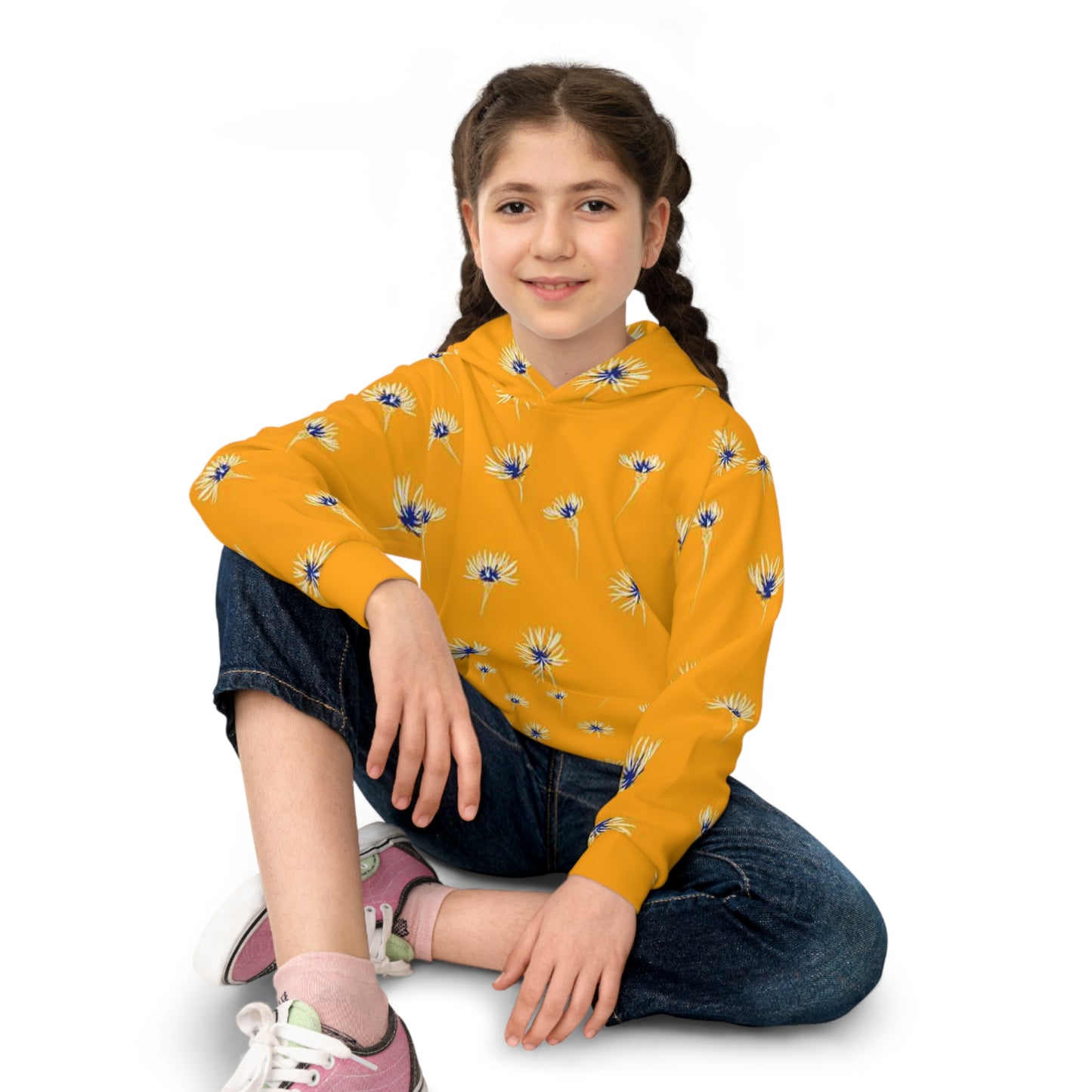 Bright Floral Children’s Hoodie - Cozy Spring Apparel, Cute Gift for Kids, Kid’s Fashion, Everyday Wear, Outdoor Play