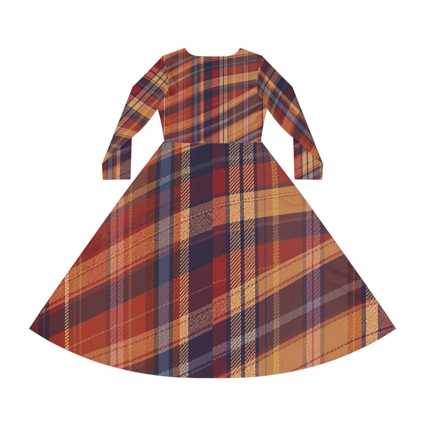 Plaid Women's Long Sleeve Dance Dress - Perfect for Celebrations, Parties, Fall Events, and Everyday Wear, Stylish, Comfortable