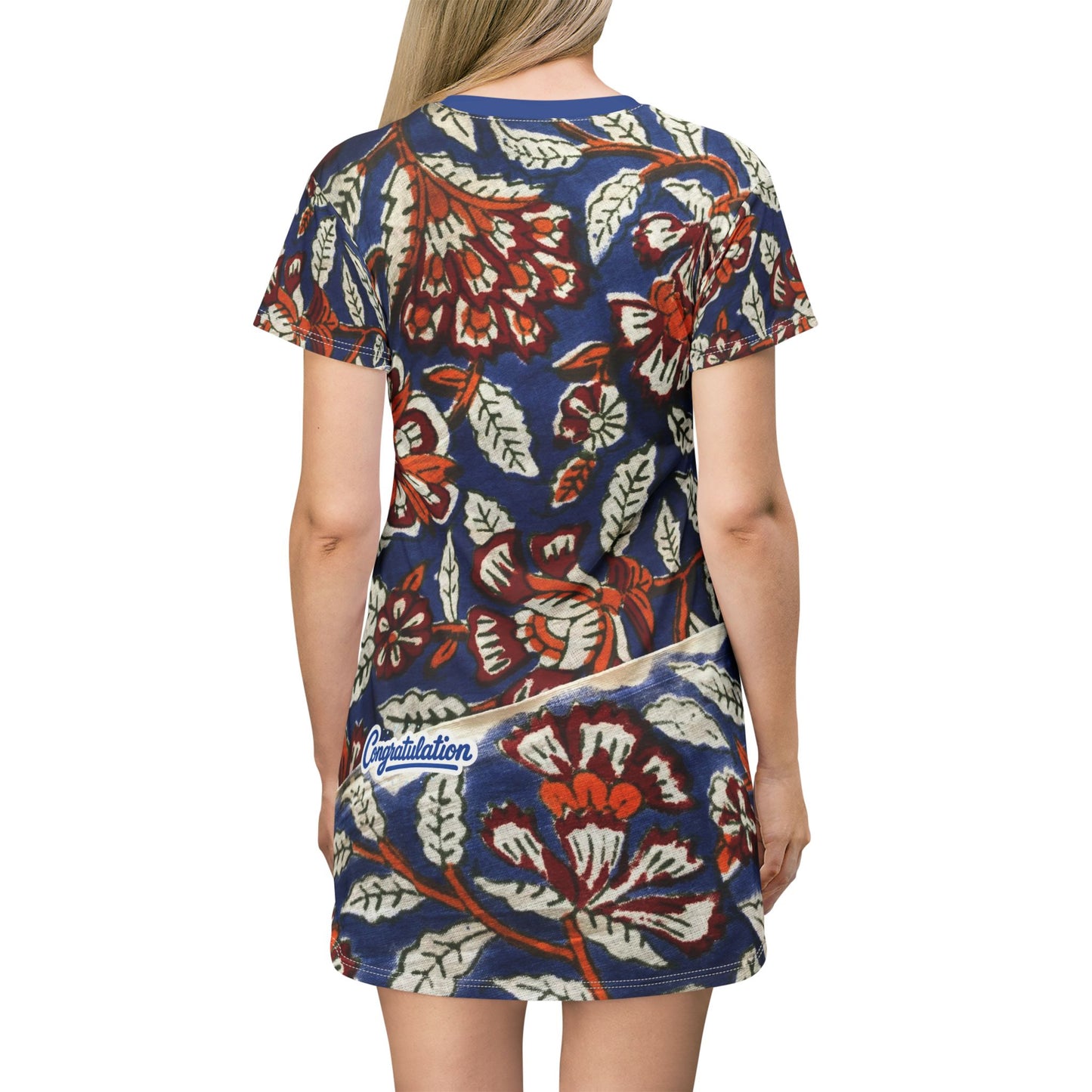 Floral Print T-Shirt Dress, Casual Summer Dress, Boho Chic Outfit, Women's Day Dress, Vacation Wear, Gift for Her