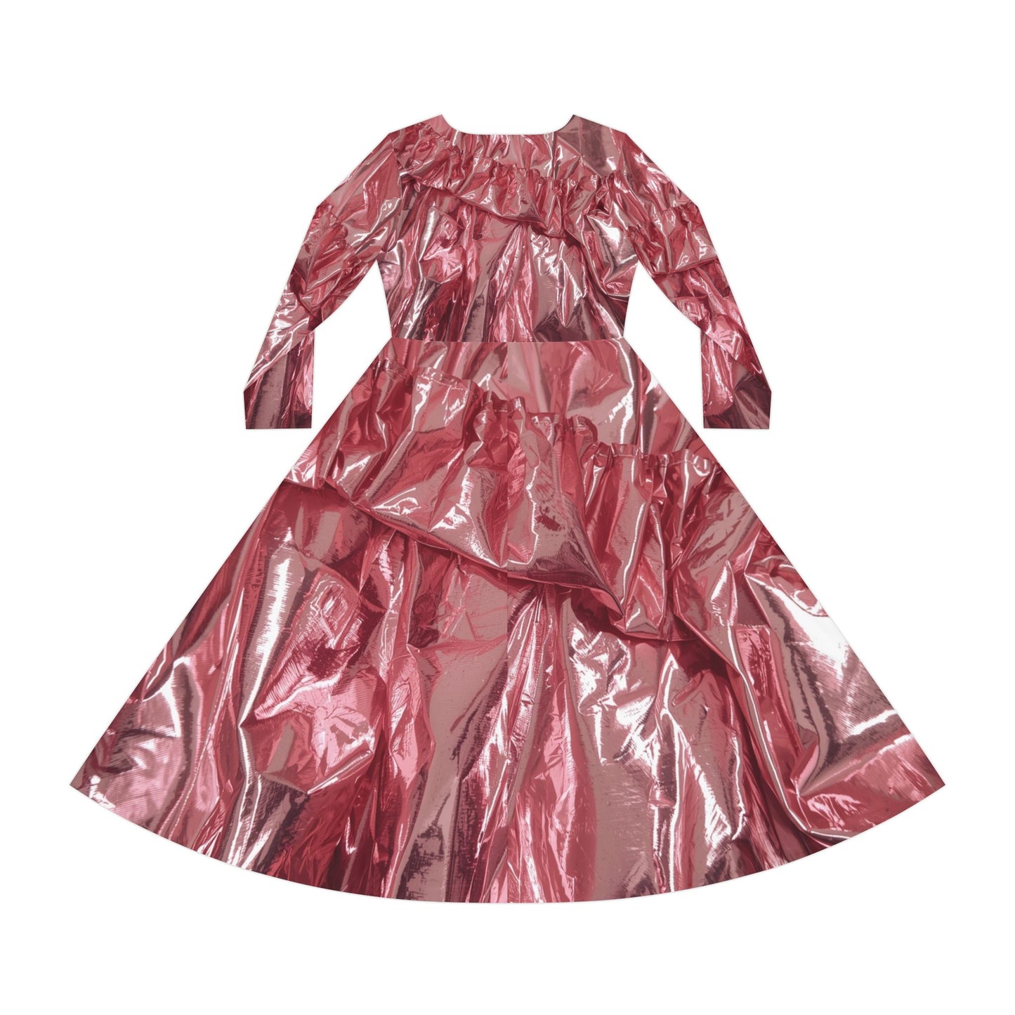 Shimmery Long Sleeve Dance Dress, Elegant Party Dress, Formal Wear, Dance Recital Dress, Holiday Celebration Dress