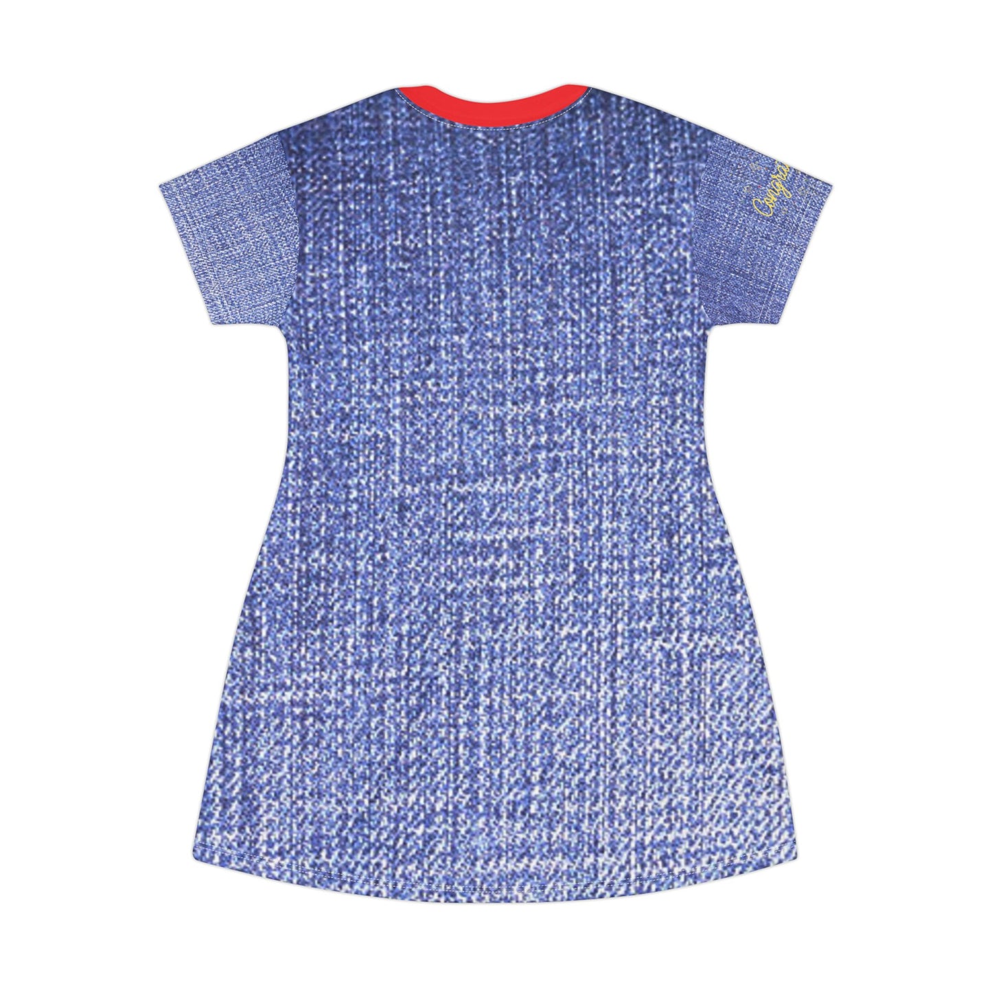 Denim-Inspired T-Shirt Dress, Casual Dress, Everyday Wear, Trendy Summer Dress, Fashionable Outing Dress, Comfortable Picnic Attire