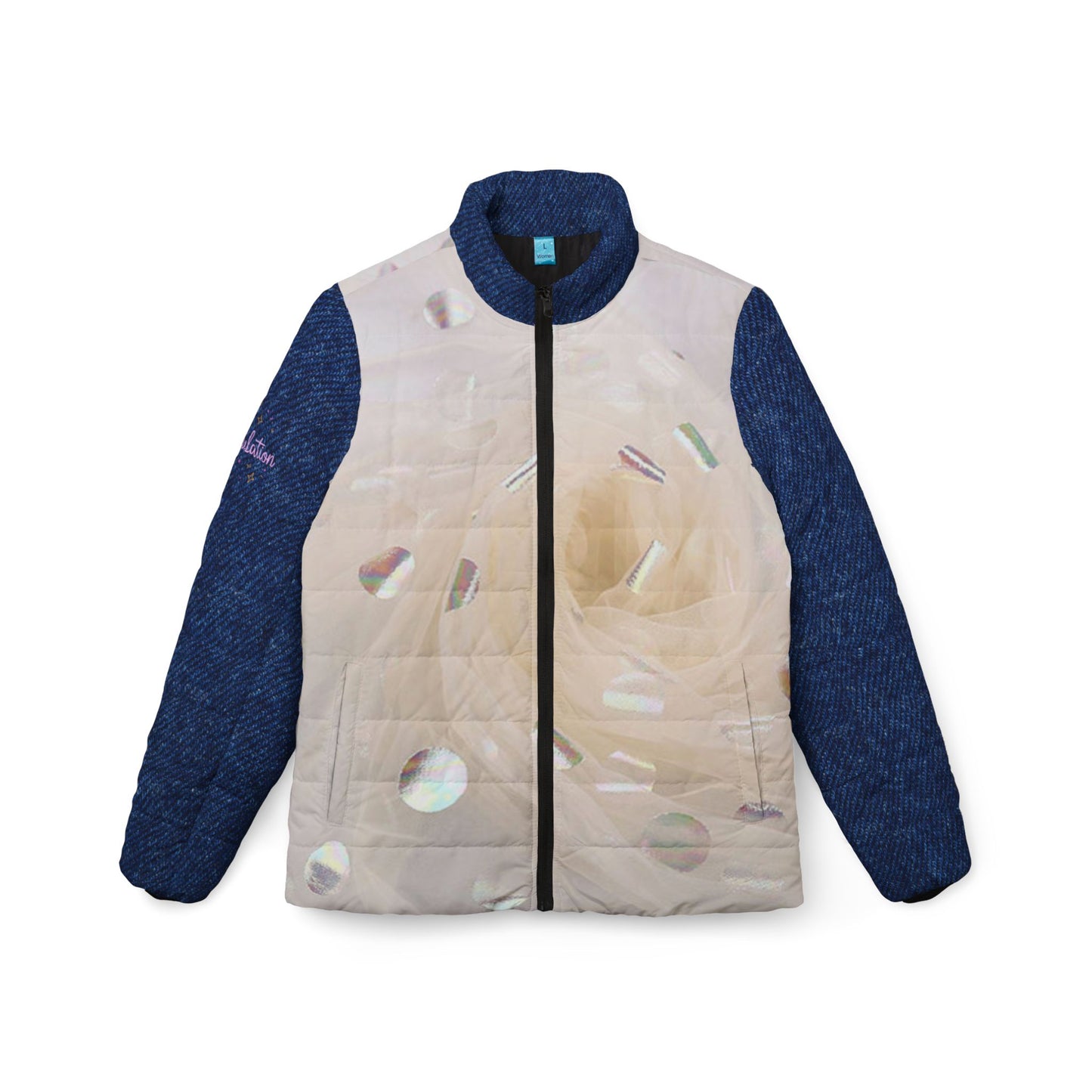 Elegant Floral Women’s Puffer Jacket, Trendy Winter Coat, Stylish Outerwear, Gift for Her, Perfect for Holidays