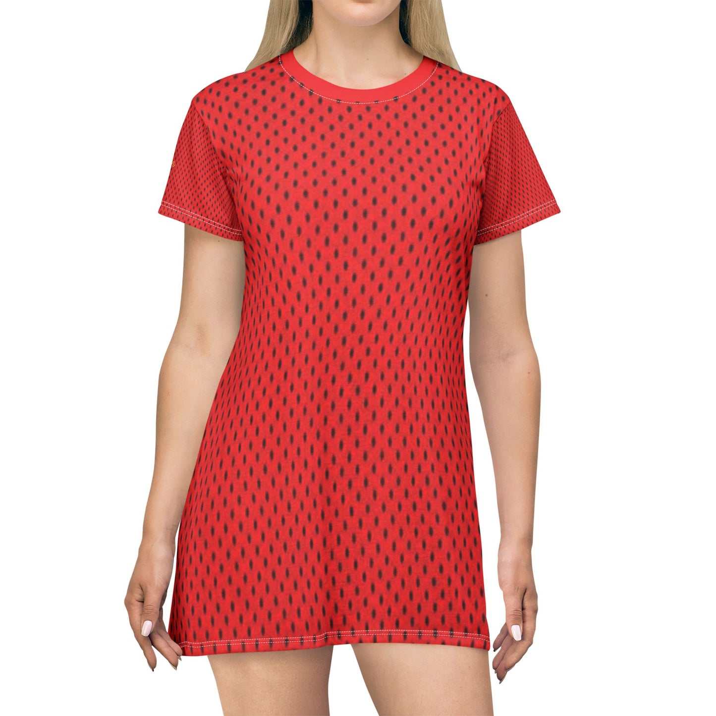 Vibrant Watermelon Pattern T-Shirt Dress, Summer Outfit, Casual Dress, Beachwear, Fun Fashion, Gift for Her