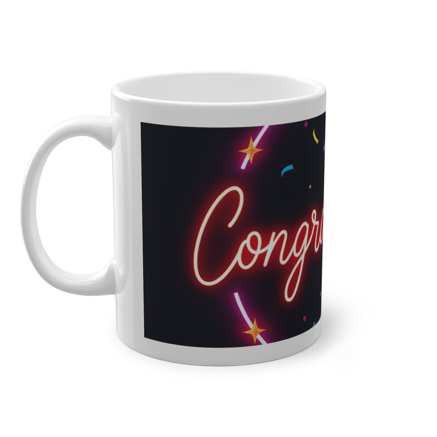 Congratulations Celebration Mug - 11oz, Gift for Graduations, Birthdays, Achievements, Office Fun, Customizable