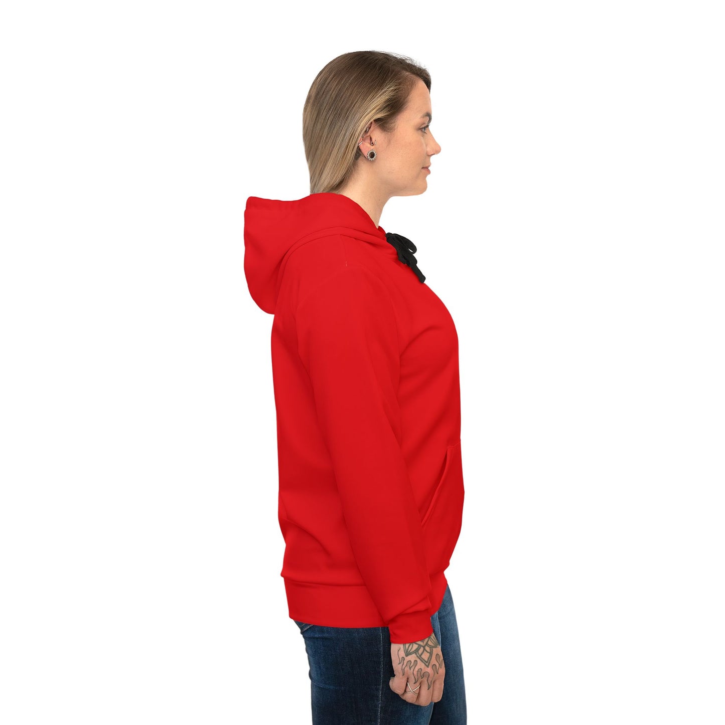 Bold Athletic Hoodie, Red Workout Sweatshirt, Gym Layering, Activewear Gift, Fitness Apparel