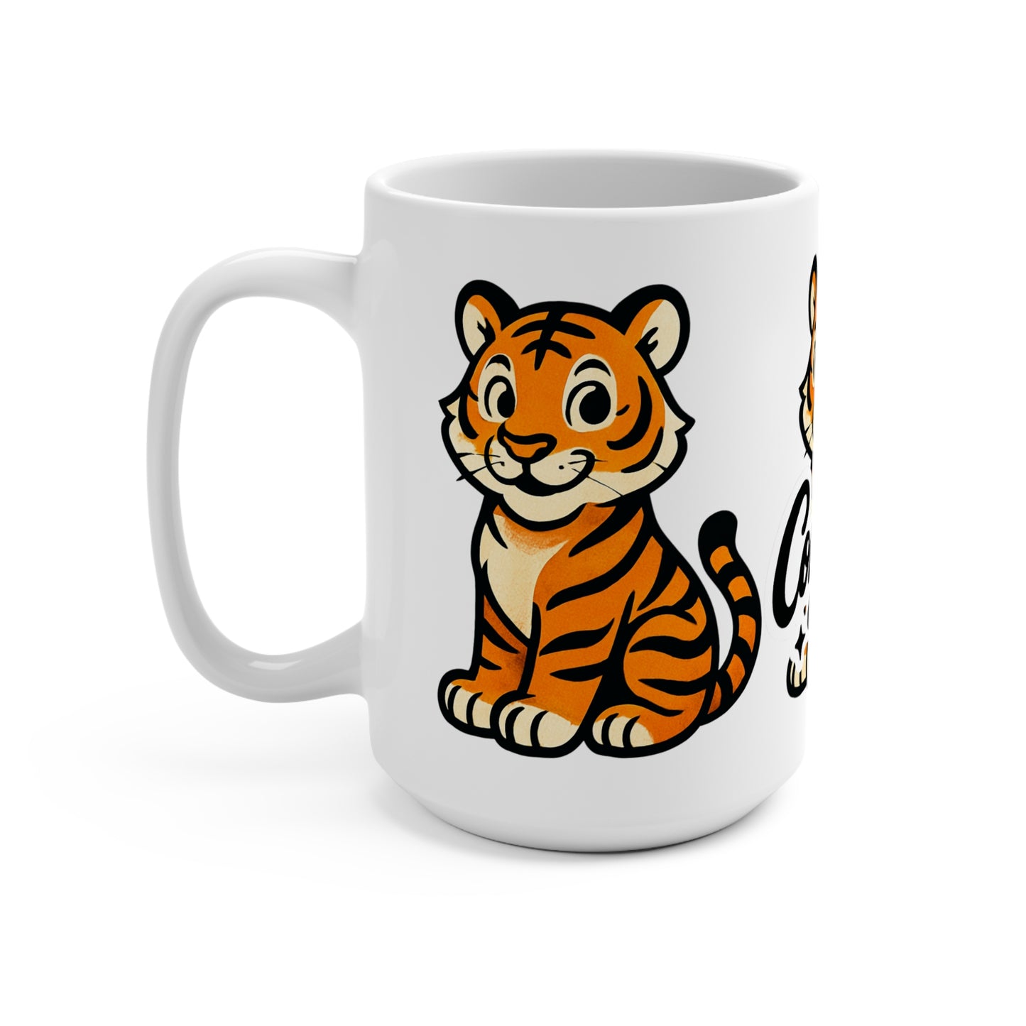 Celebratory Tiger Mug | 15oz Coffee Cup, Graduation Gift, Cute Animal Lover Mug, Congratulation Present, Fun Tiger Design