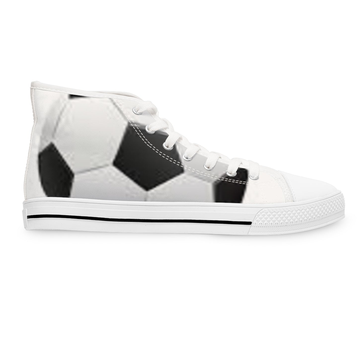 Women's Soccer-Themed High Top Sneakers | Sporty Style for Game Day, Athletic Events, Casual Wear, Gifts for Soccer Lovers, Trendy Footwear