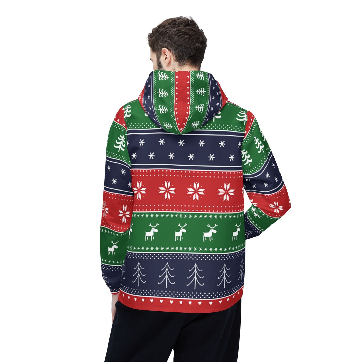Festive Windbreaker Jacket, Cozy Holiday Outerwear, Christmas Jacket, Winter Wardrobe Staple, Perfect Gift for Her, Outdoor Adventure