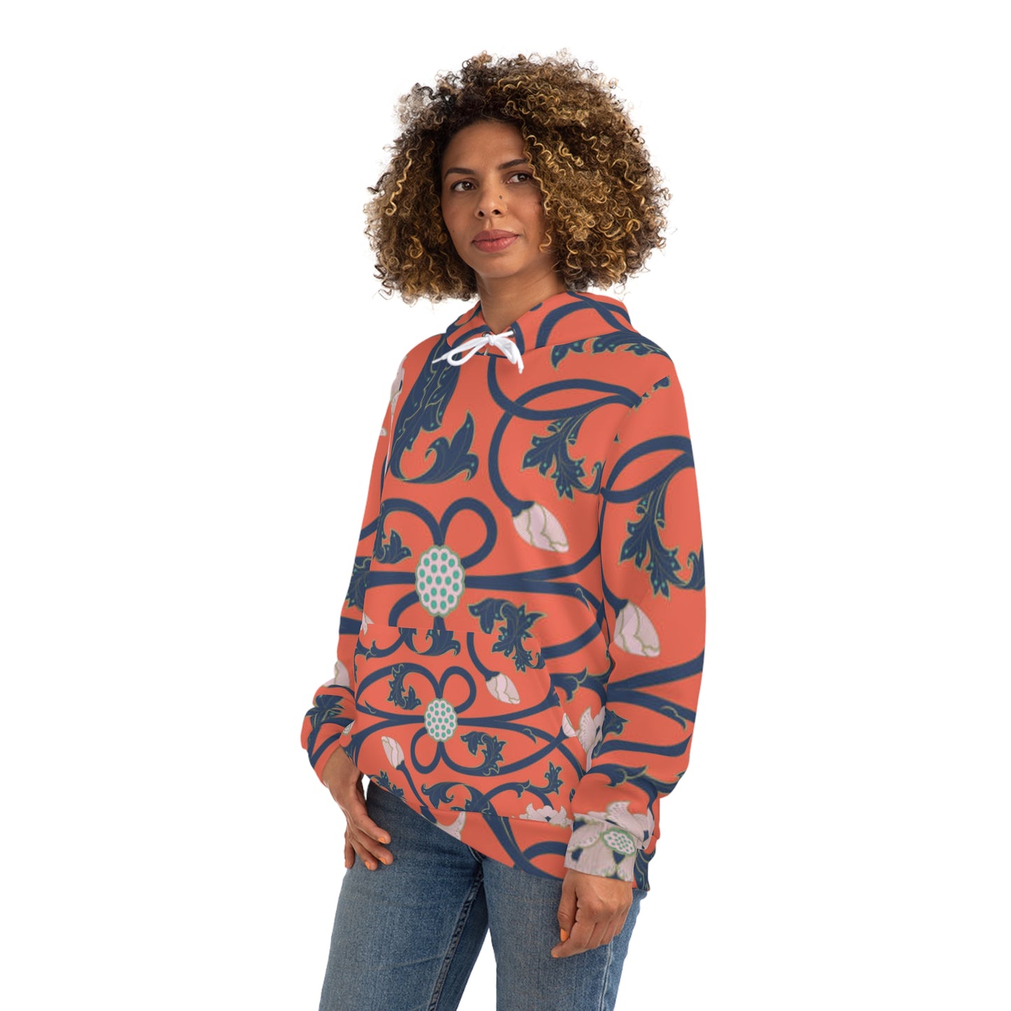Chic Floral Hoodie, Boho Sweatshirt Unisex, Trendy Layering Piece, Cozy Fashion, Stylish Comfort Wear