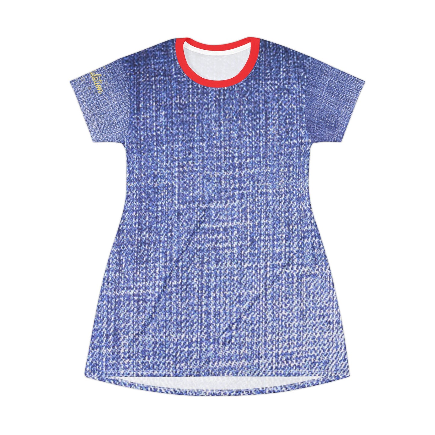 Denim-Inspired T-Shirt Dress, Casual Dress, Everyday Wear, Trendy Summer Dress, Fashionable Outing Dress, Comfortable Picnic Attire