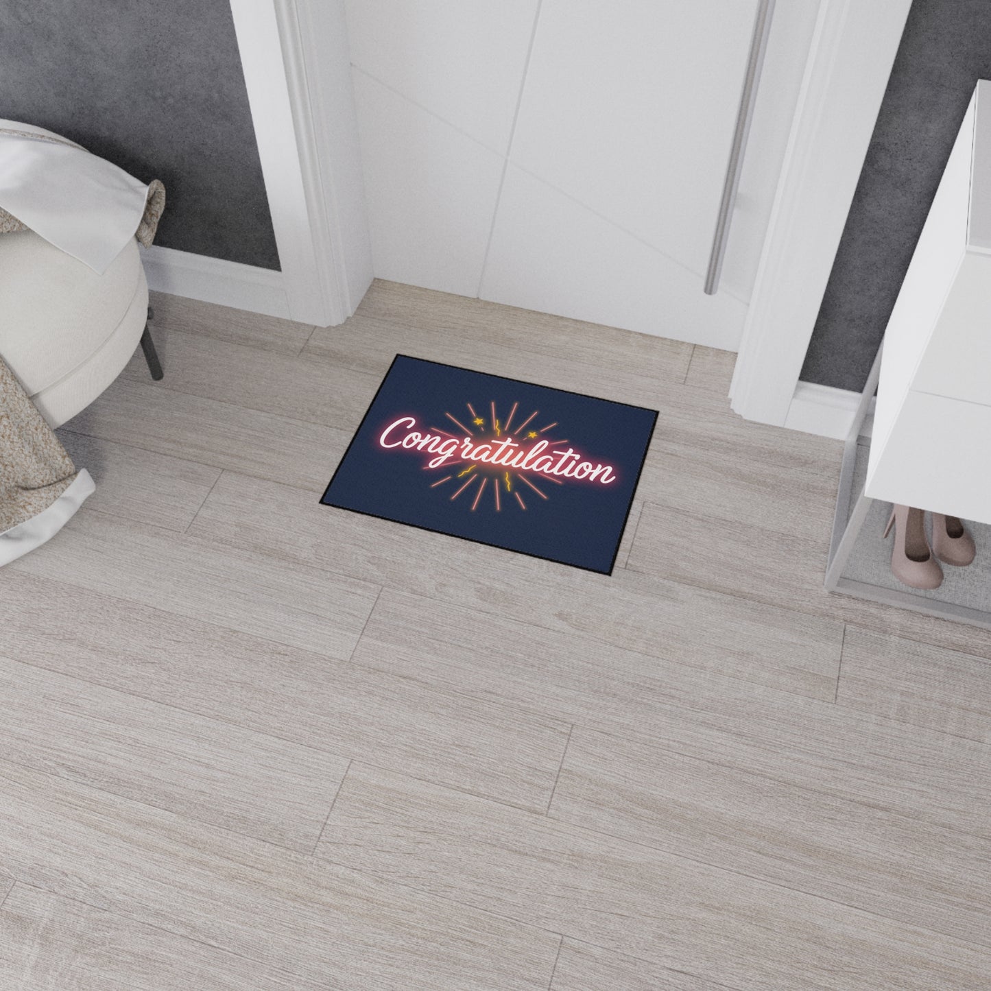 Celebration Floor Mat, Heavy Duty Doormat, Congratulations Gift, Festive Entryway Mat, Durable Party Decor