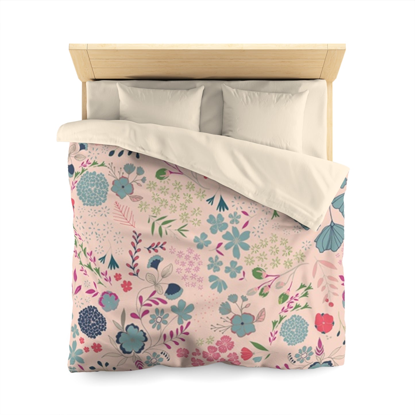 Floral Microfiber Duvet Cover - Cozy Bedding for Home Decor, Spring Bedroom Makeover, Gifts for Her, Relaxing Sleep Environment