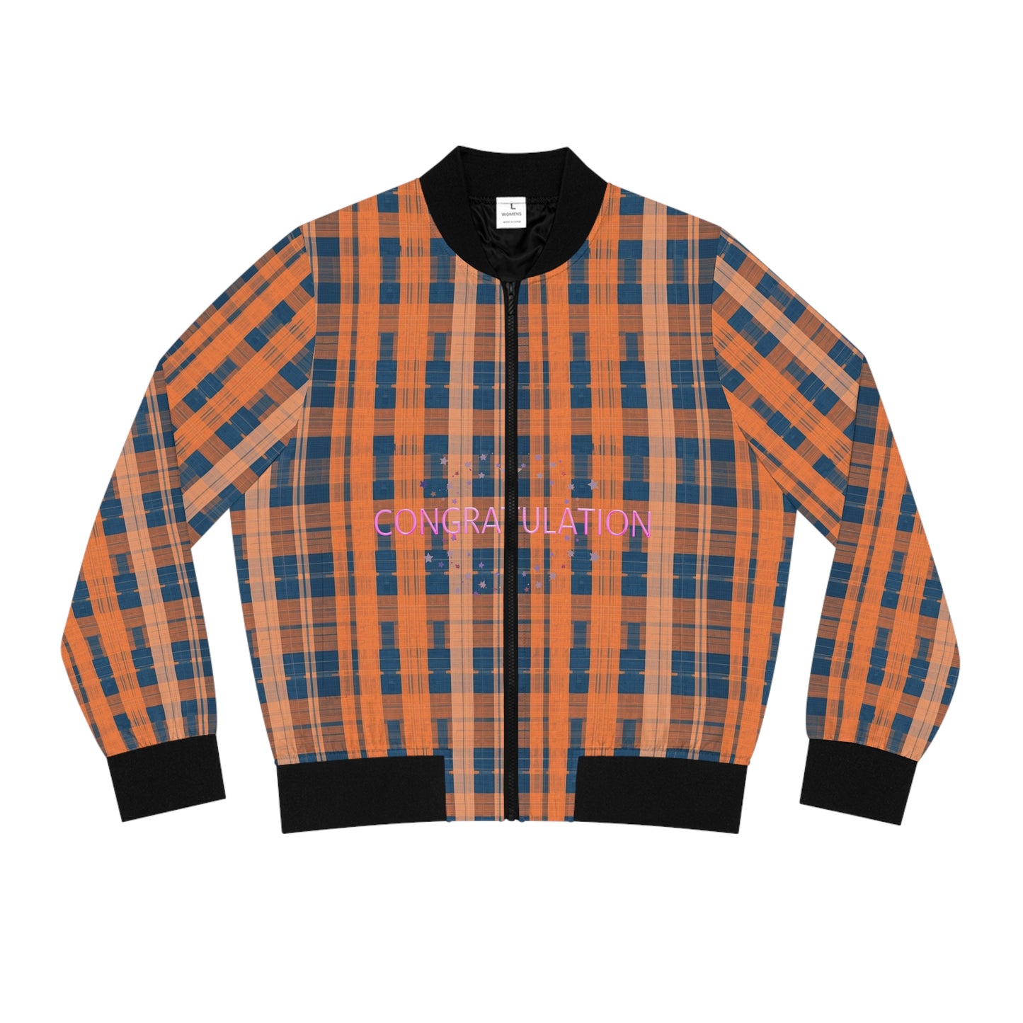 Stylish Women's Bomber Jacket, Cozy Plaid Outerwear, Trendy Layering Piece, Casual Streetwear, Perfect Gift for Her