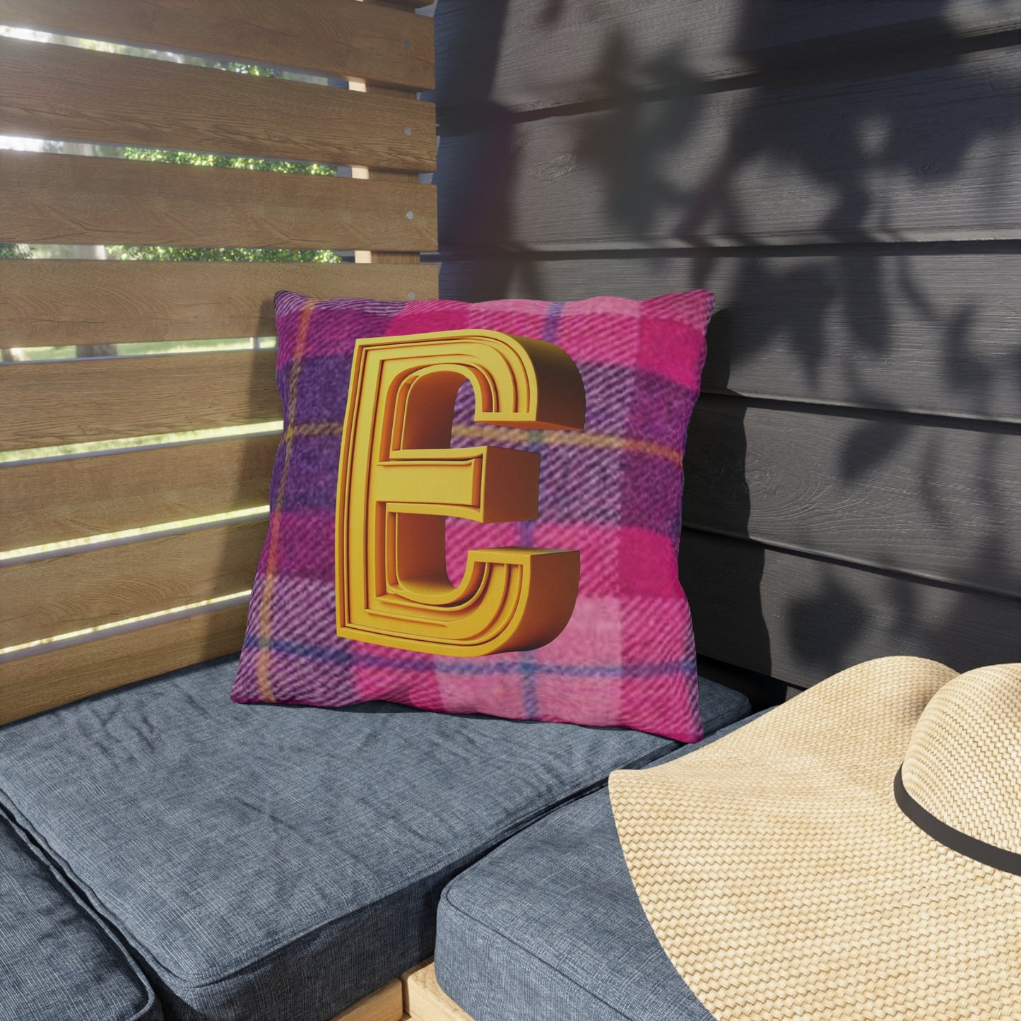 Pink Tartan Plaid Outdoor Pillows