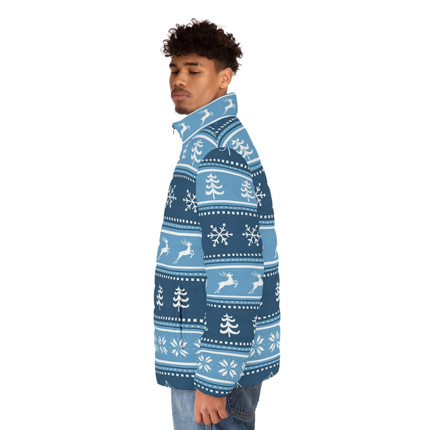 Festive Winter Puffer Jacket for Men - Cozy Holidays Wear, Christmas Gift, Outdoor Adventure, Winter Sports, Casual Style