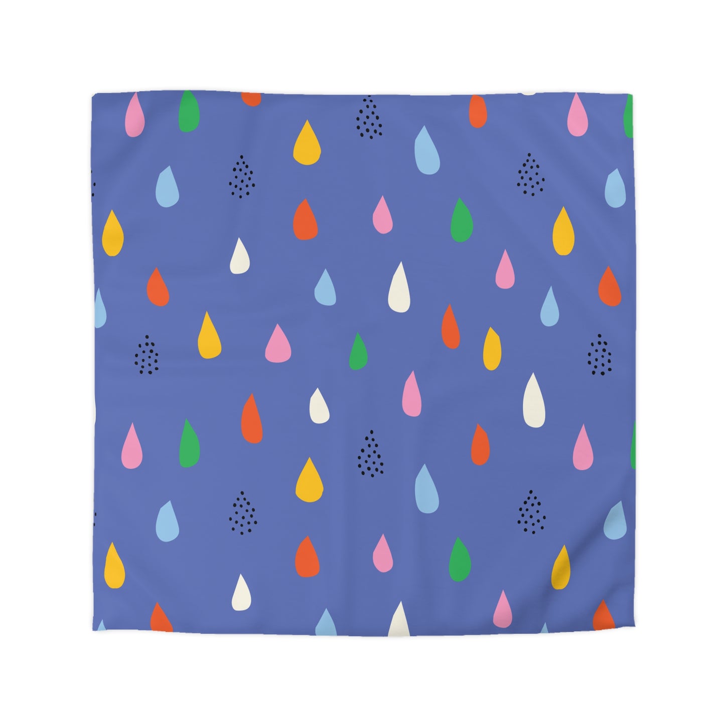 Colorful Raindrop Microfiber Duvet Cover | Cozy Bedding, Home Decor, Kids Room, Rainy Day Vibes, Gift Idea