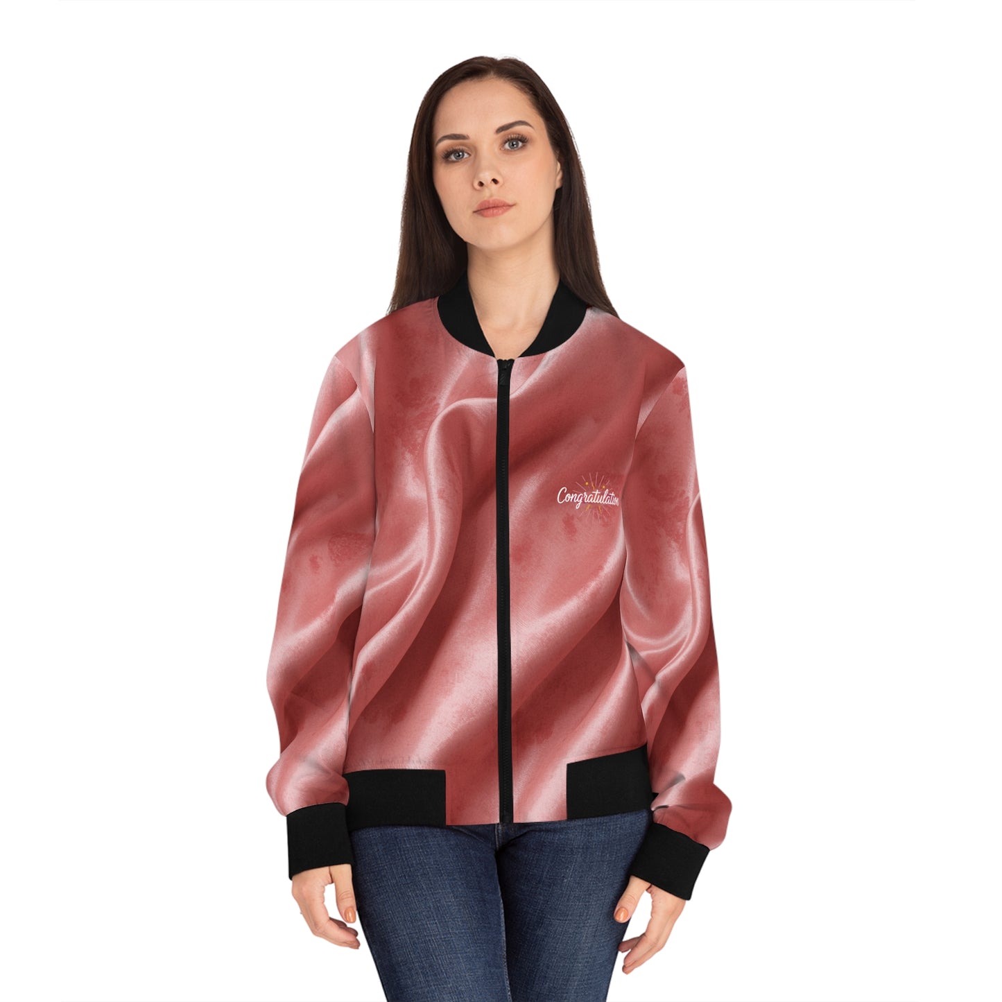 Elegant Women's Bomber Jacket, Stylish AOP Jacket, Trendy Outerwear, Chic Fashion Statement, Perfect Gift for Her, Layering Essential