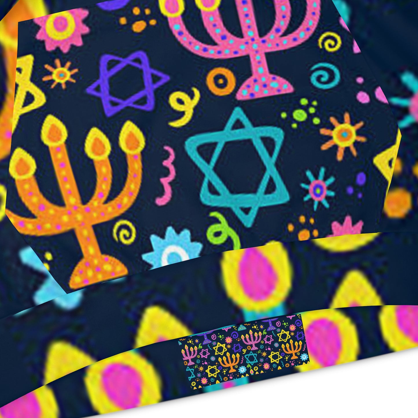 Vibrant Kids' Hoodie with Menorah and Stars, Cozy Holiday Wear, Perfect for Hanukkah, Gift for Children, Playful Design