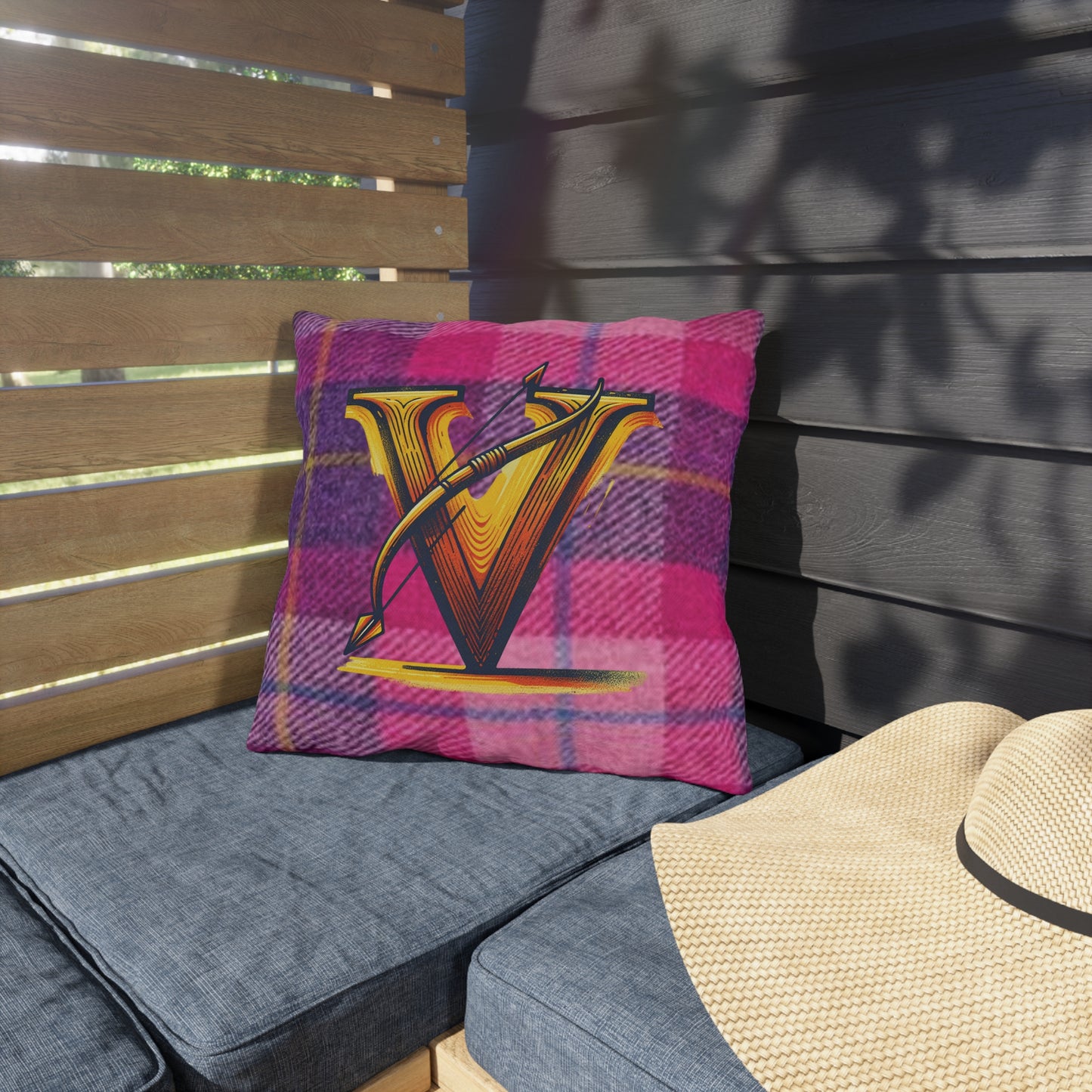 Tartan Cozy Outdoor Pillows with Vibrant Plaid Design, Decorative Cushion for Patios, Garden, Home, Gift for Garden Lovers, Outdoor Decor