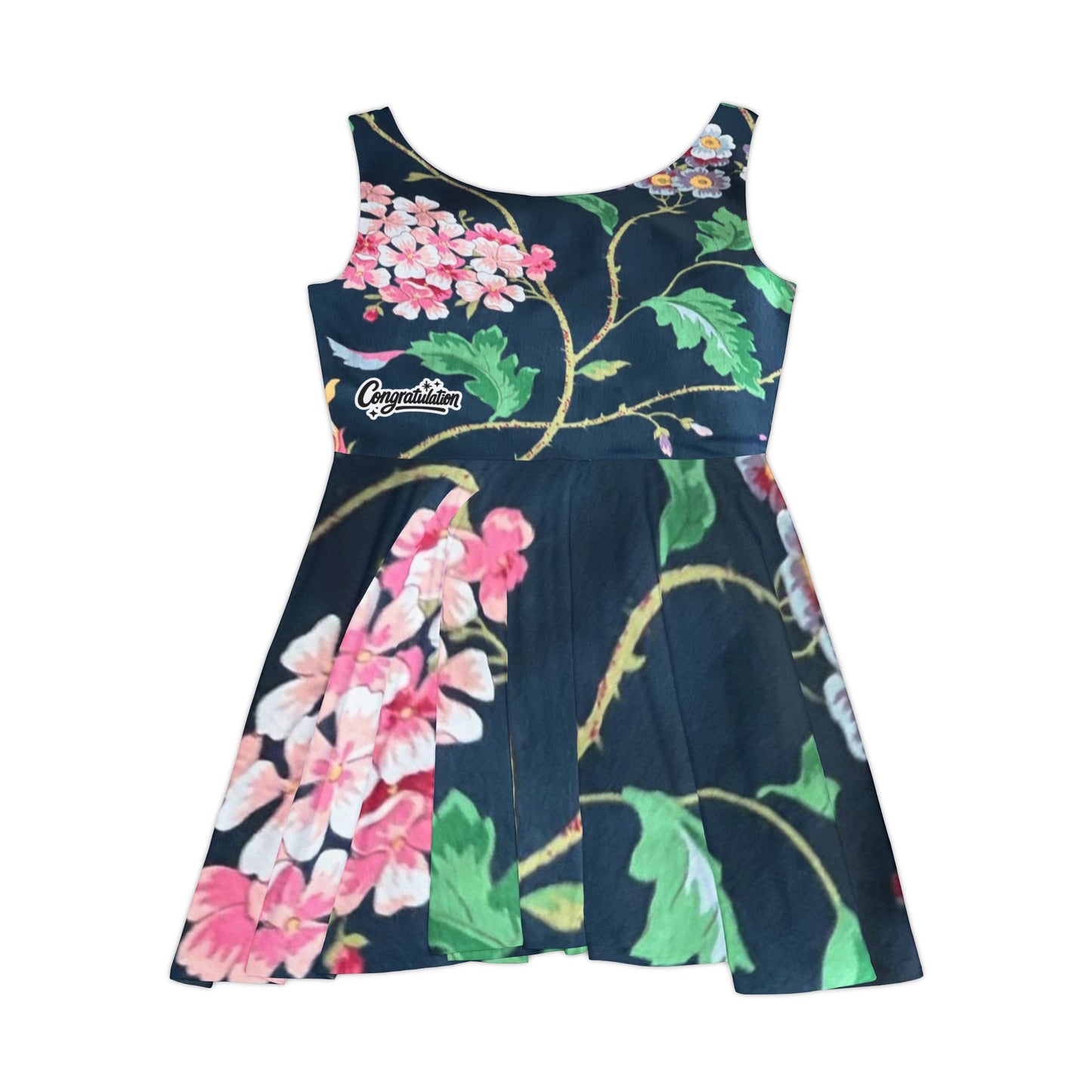Floral Women's Skater Dress, Perfect for Summer Parties, Casual Outings, Date Nights, Garden Events, Eco-Friendly Fashion