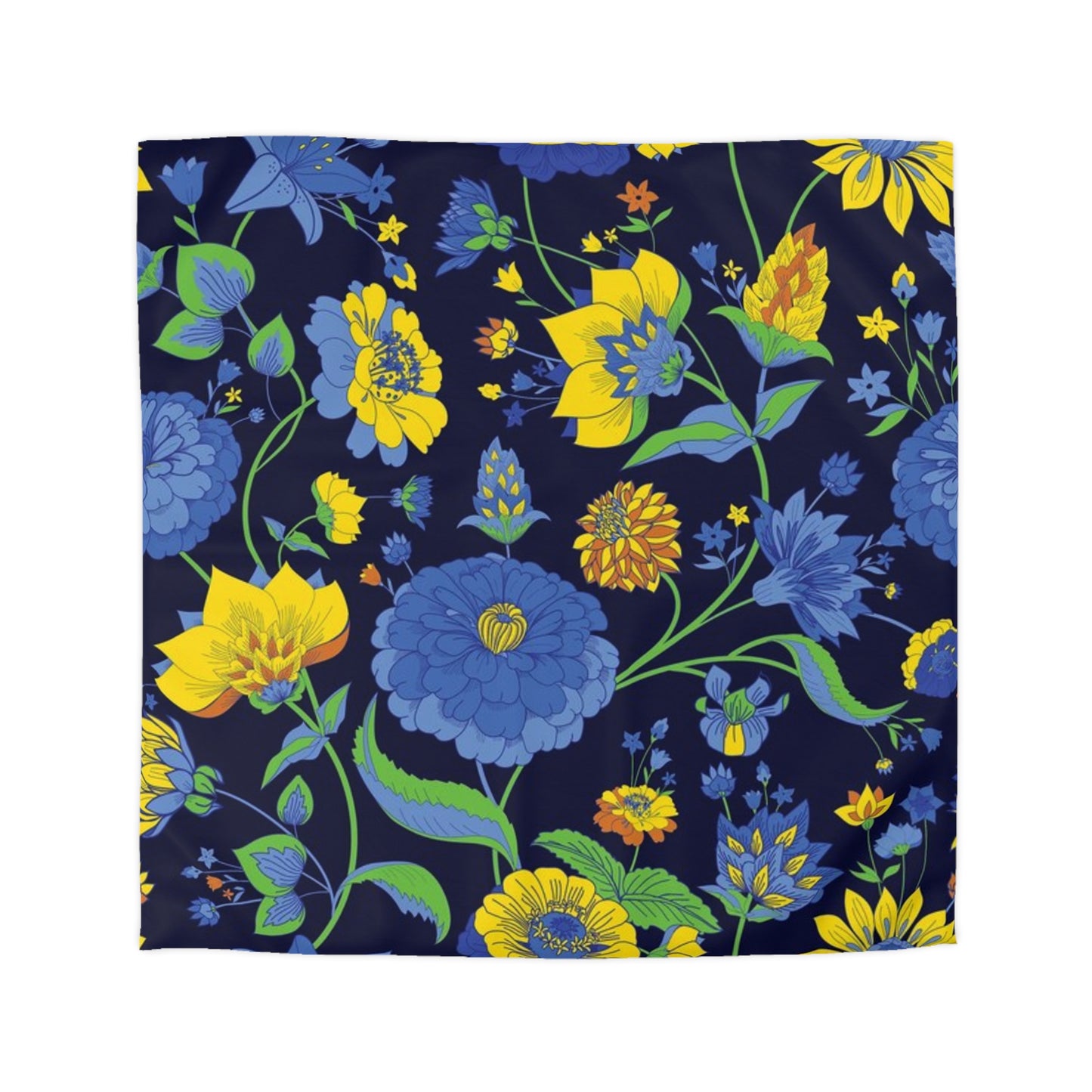 Floral Microfiber Duvet Cover - Vibrant Bedding Set, Botanical Home Decor, Spring Bedroom Aesthetic, Flower Print Comforter