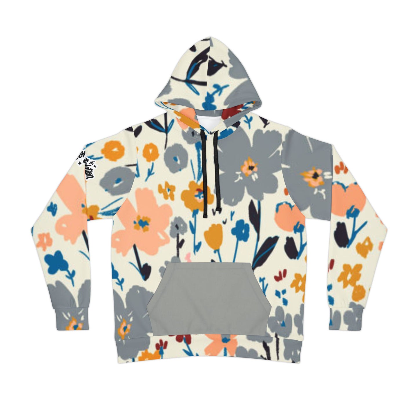 Floral Printed Athletic Hoodie, Trendy Sportswear, Comfortable Activewear, Perfect Gift for Fitness Enthusiasts, Ideal for Casual Outings