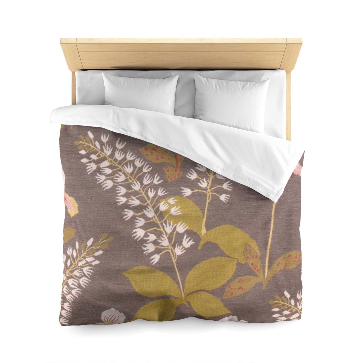 Floral Microfiber Duvet Cover, Boho Bedding, Elegant Bedspread, Cozy Bedroom Decor, Gift for Home, Spring or Summer Style