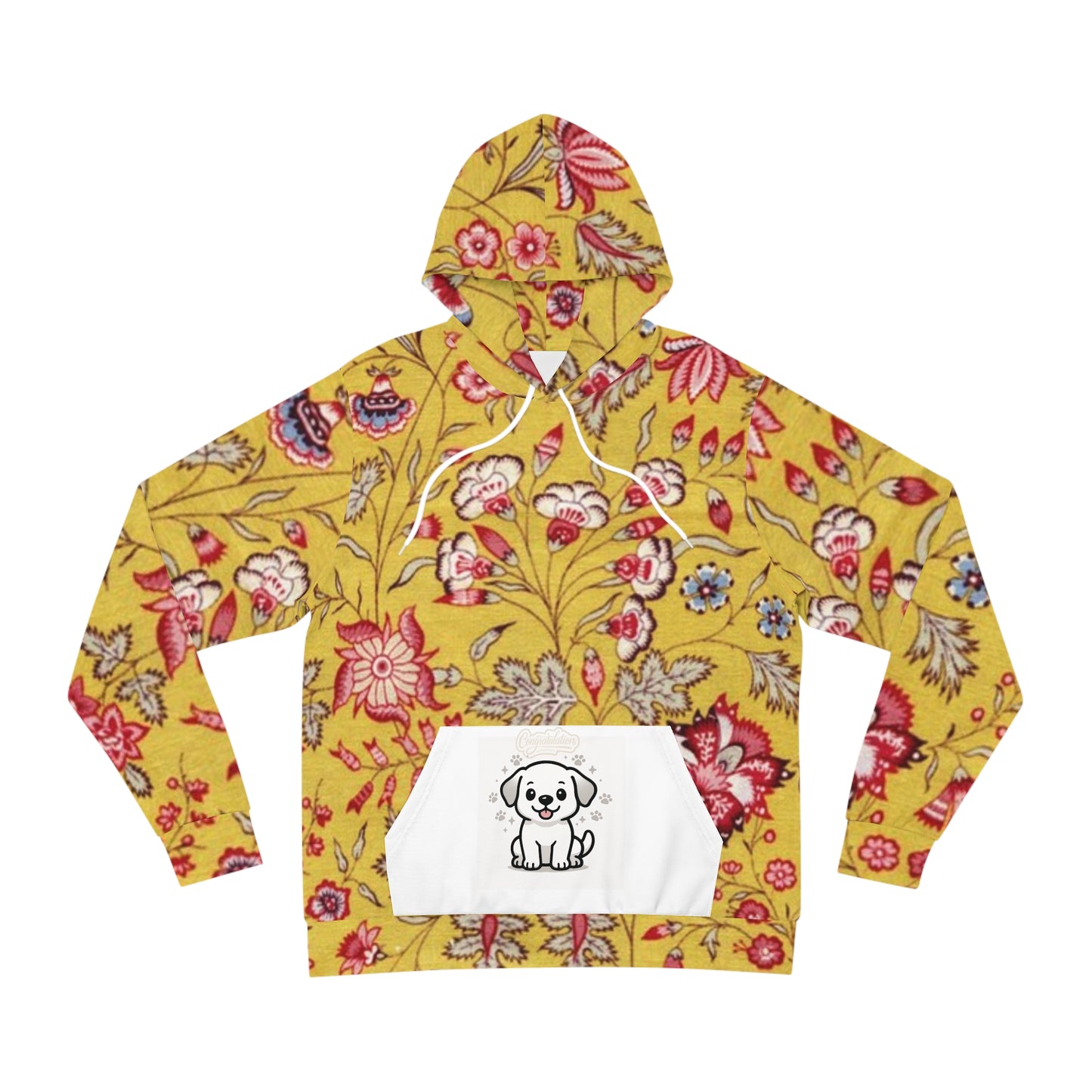 Stylish Floral Dog Hoodie, Cute Pet Lovers Apparel, Gift for Dog Owners, Cozy Casual Wear, Vibrant Yellow Pullover
