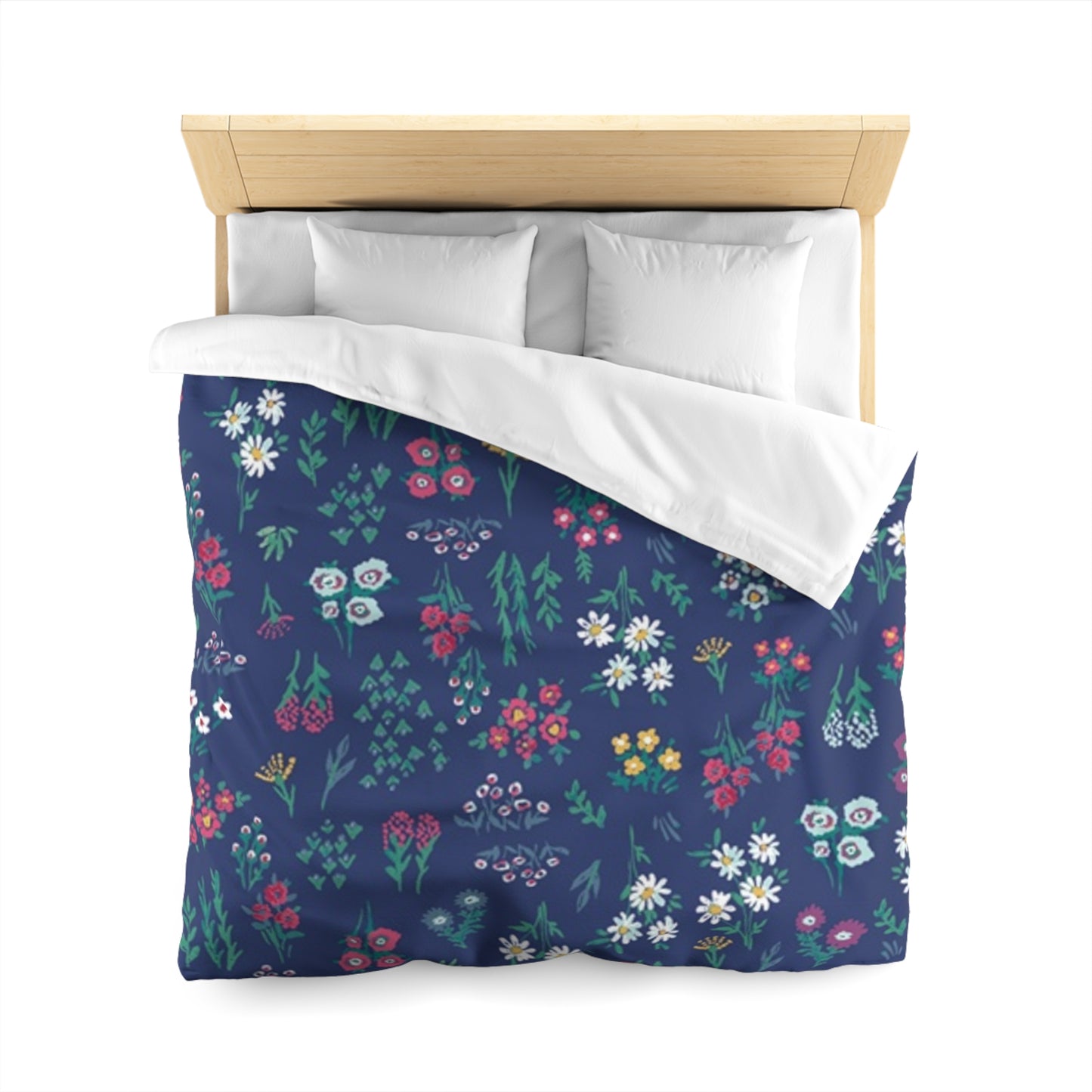 Floral Microfiber Duvet Cover – Cozy Bedroom Decor, Boho Bedding, Flower Print Comforter, Gift for Her, Vibrant Home Textiles