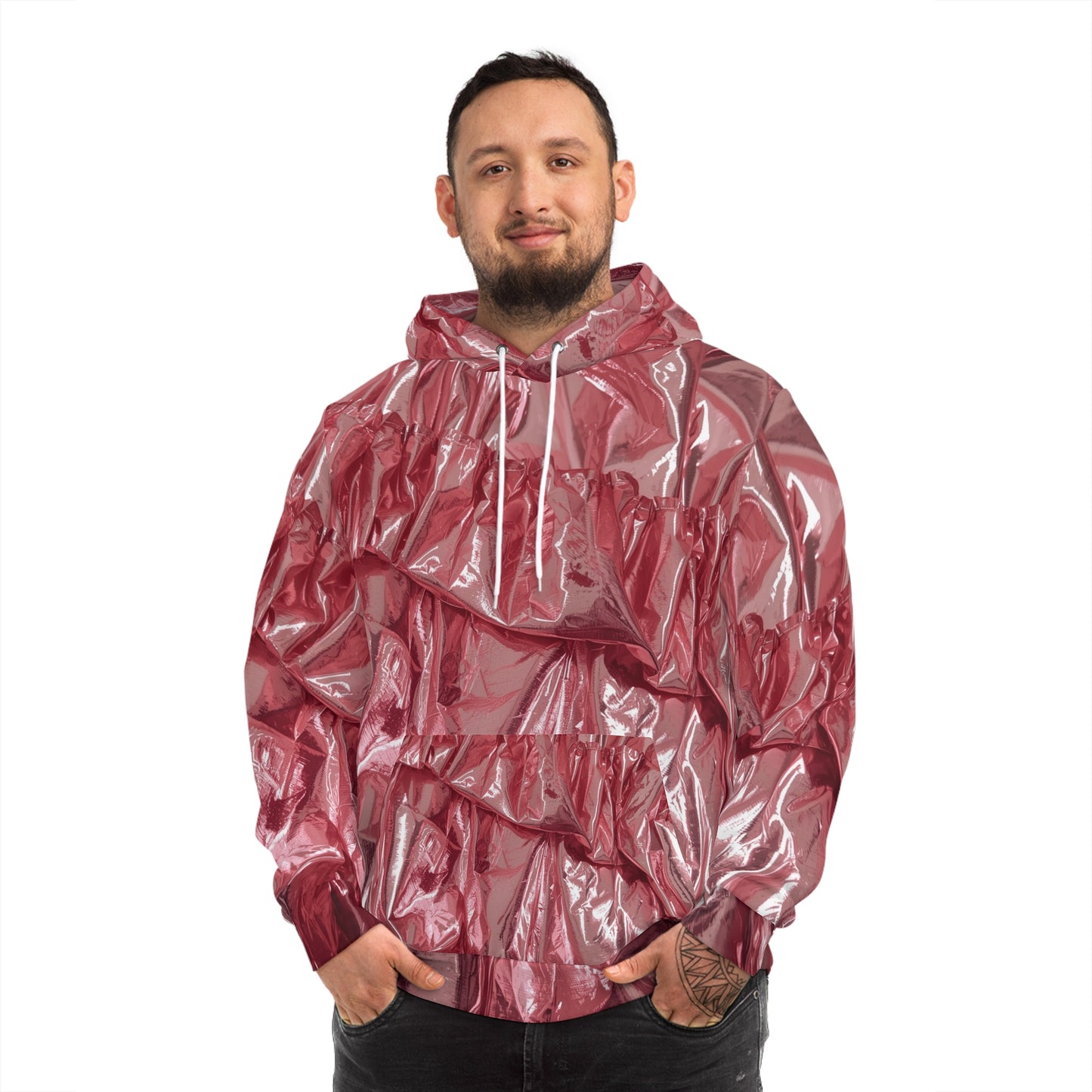 Chic Reflective Hoodie, Fashion Layered Jacket, Trendy Streetwear, Stylish Gift for Him/Her, Edgy Athleisure Wear