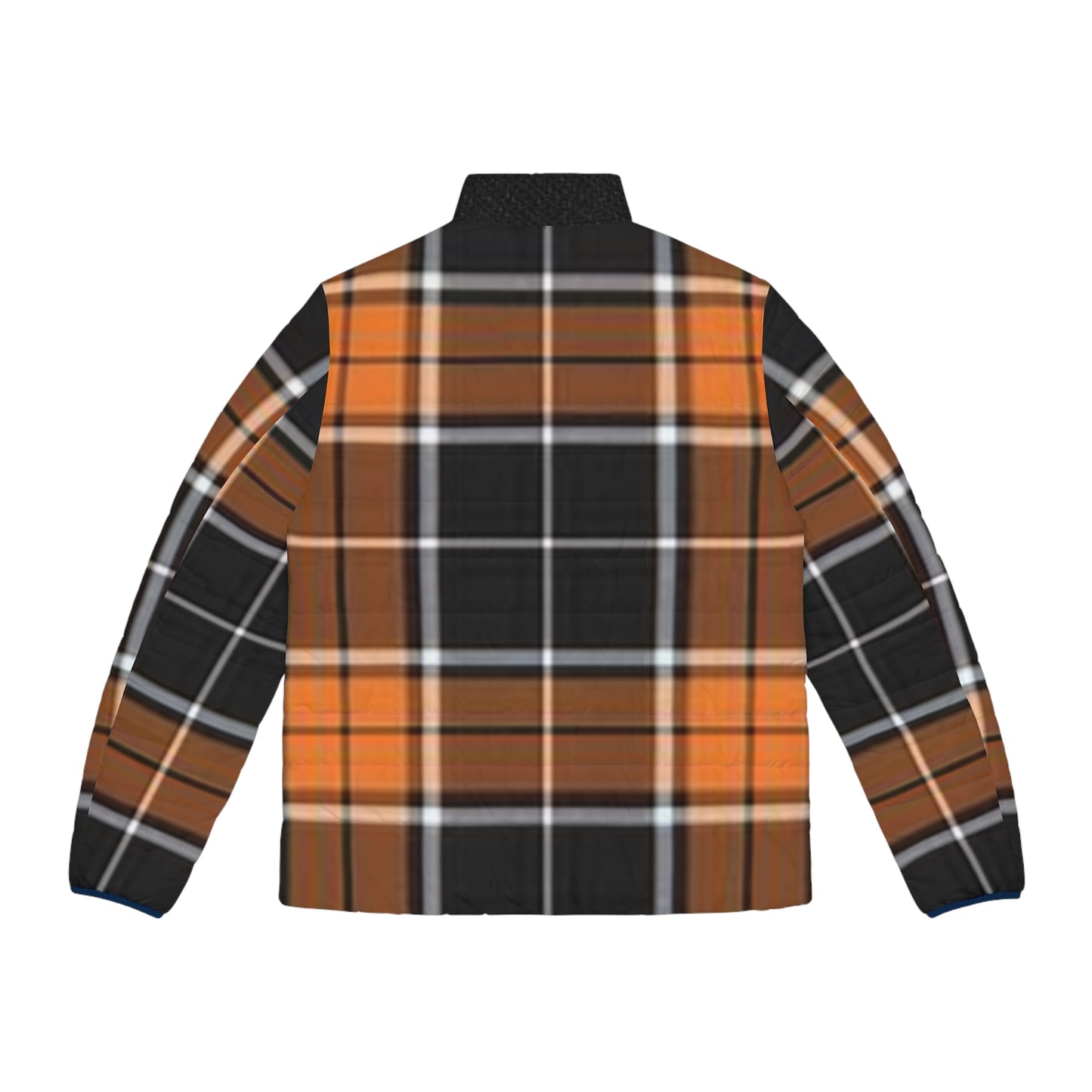 Autumn Plaid Men's Puffer Jacket | Cozy Layering Piece for Fall, Outdoor Adventures, Casual Wear, and Gifting