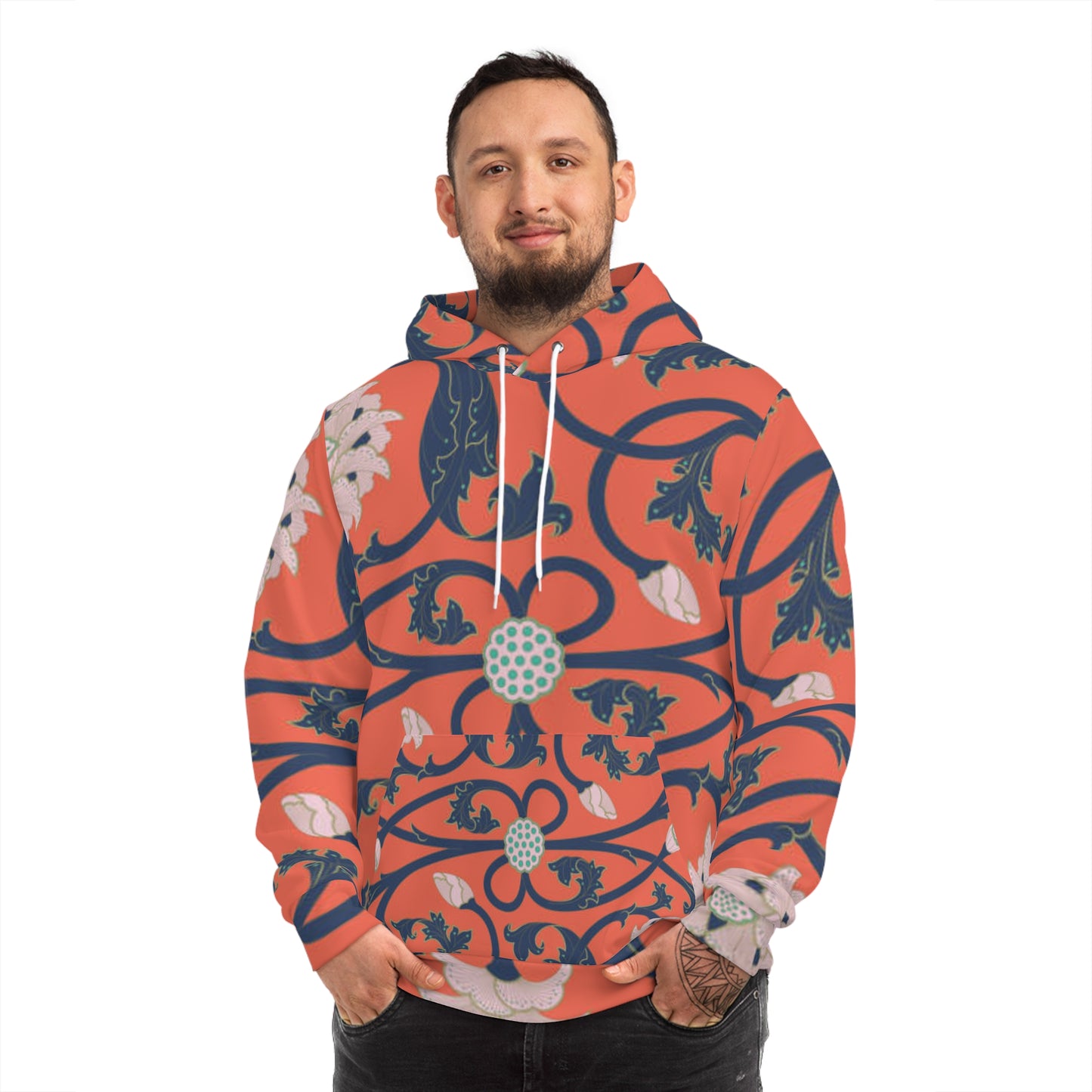 Chic Floral Hoodie, Boho Sweatshirt Unisex, Trendy Layering Piece, Cozy Fashion, Stylish Comfort Wear