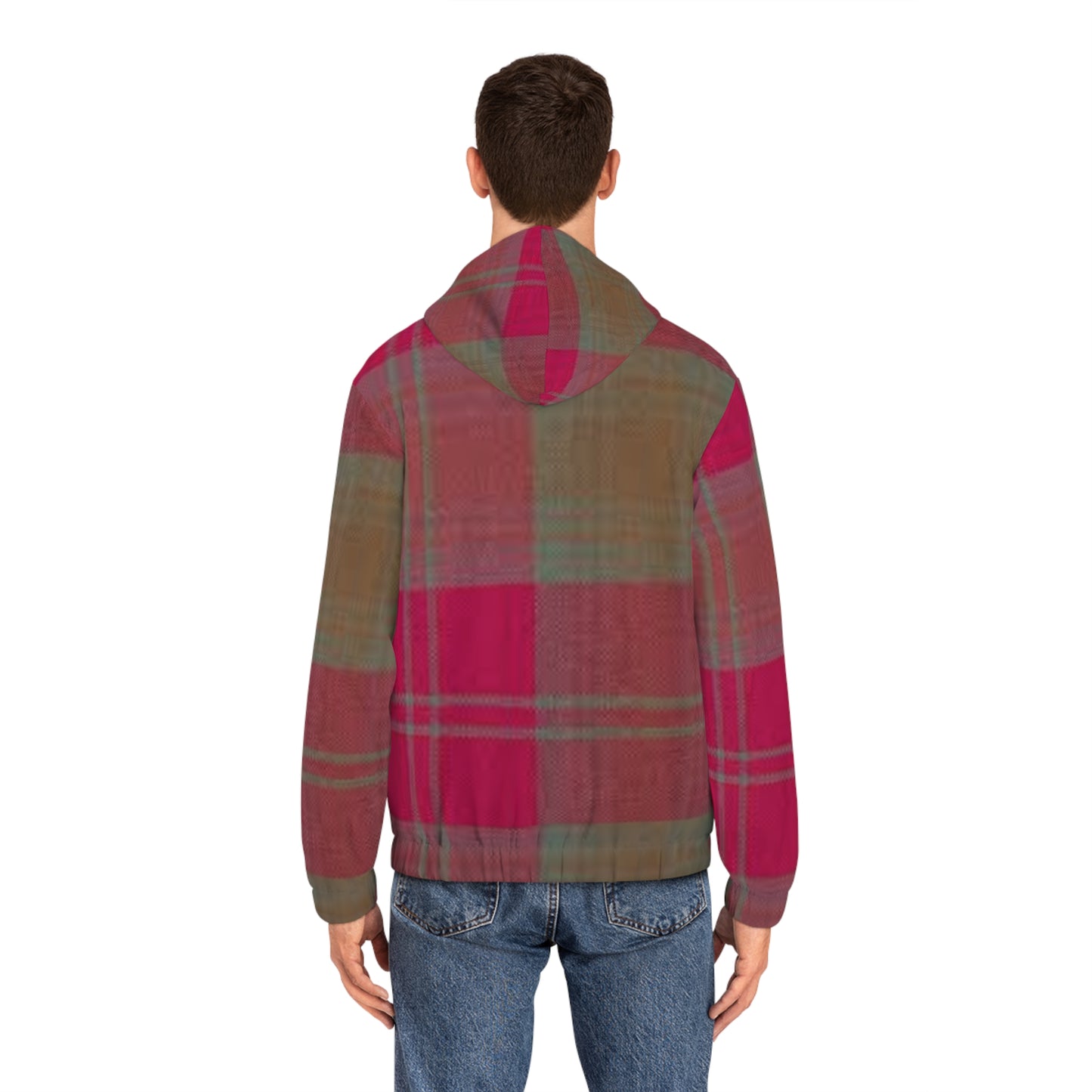 Tartan Stylish Men's Full-Zip Hoodie | Cozy Plaid Design, Perfect for Casual Wear, Fall Fashion, Gift for Him, Outdoor Adventures