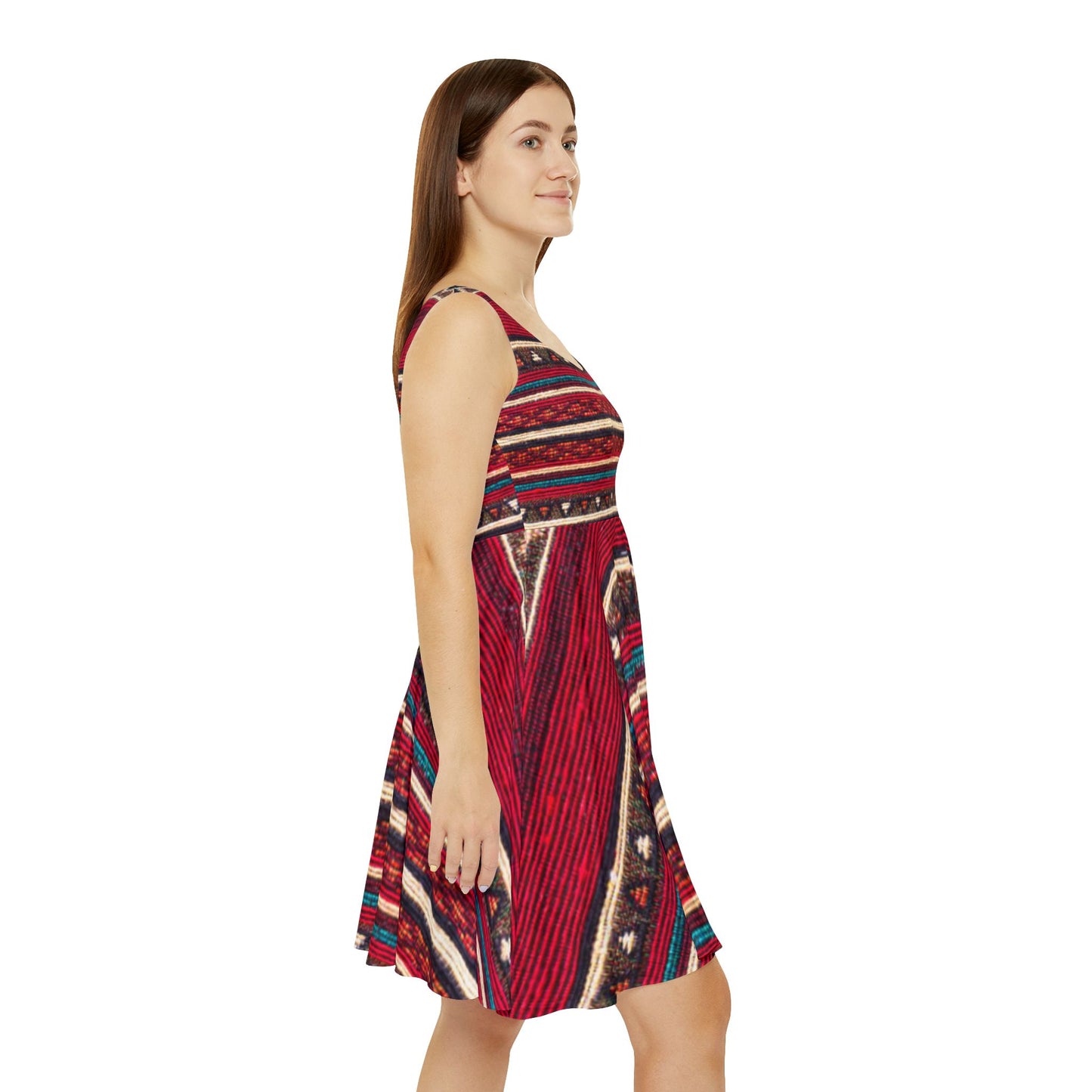 Bohemian Women's Skater Dress, Flowy Summer Dress, Festival Outfit, Casual Everyday Wear, Unique Printed Dress, Gift for Her