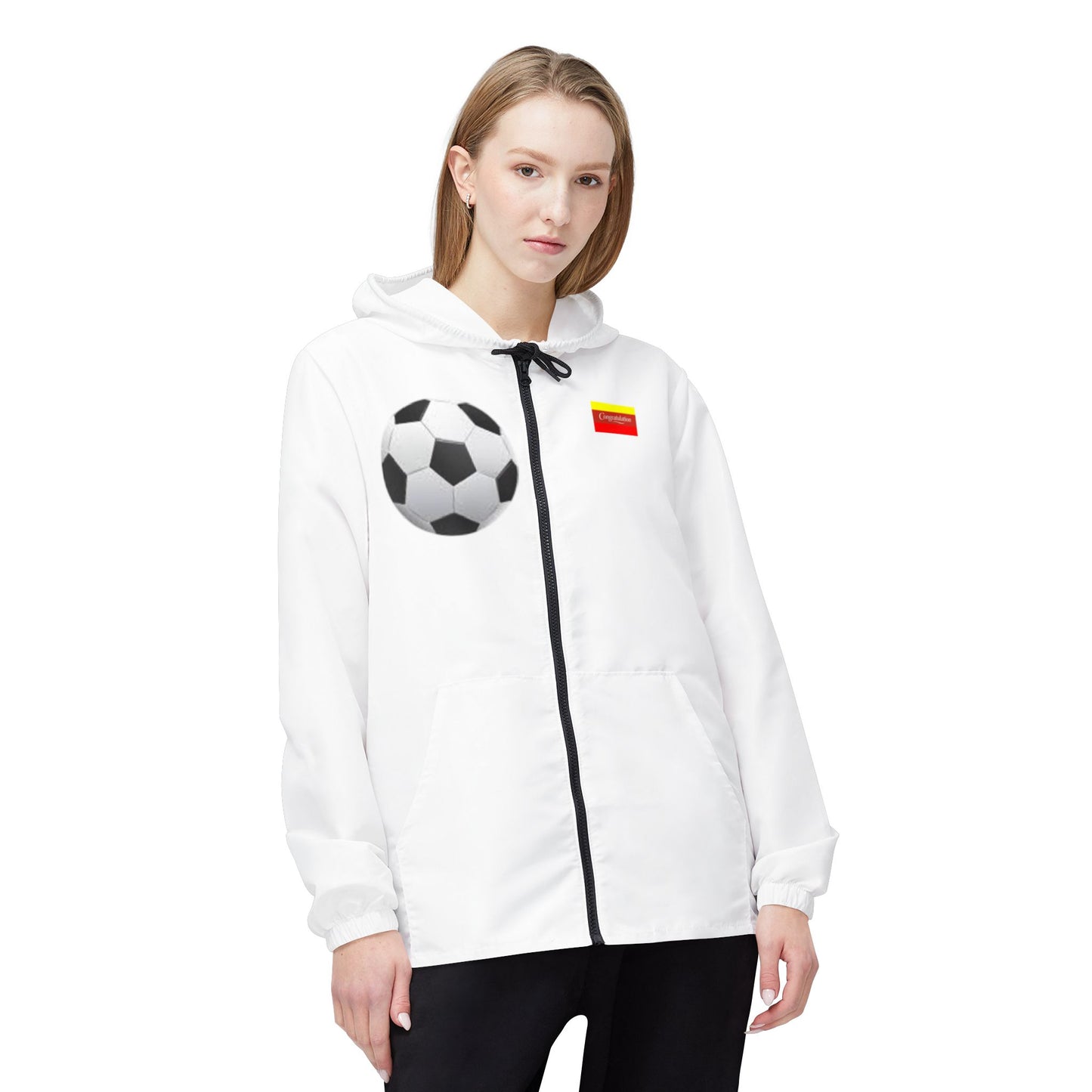 Soccer Windbreaker Jacket, Sports Outerwear, Fun Gift for Athletes, Training Jacket, Soccer Fan Apparel, Outdoor Activities