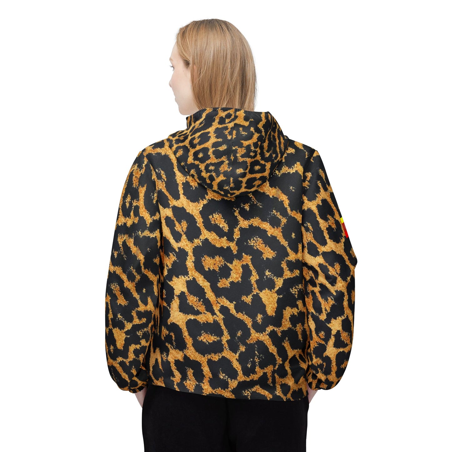 Stylish Leopard Print Windbreaker Jacket, Trendy Outerwear, Rain Jacket, Statement Piece, Animal Print Apparel, Casual Chic