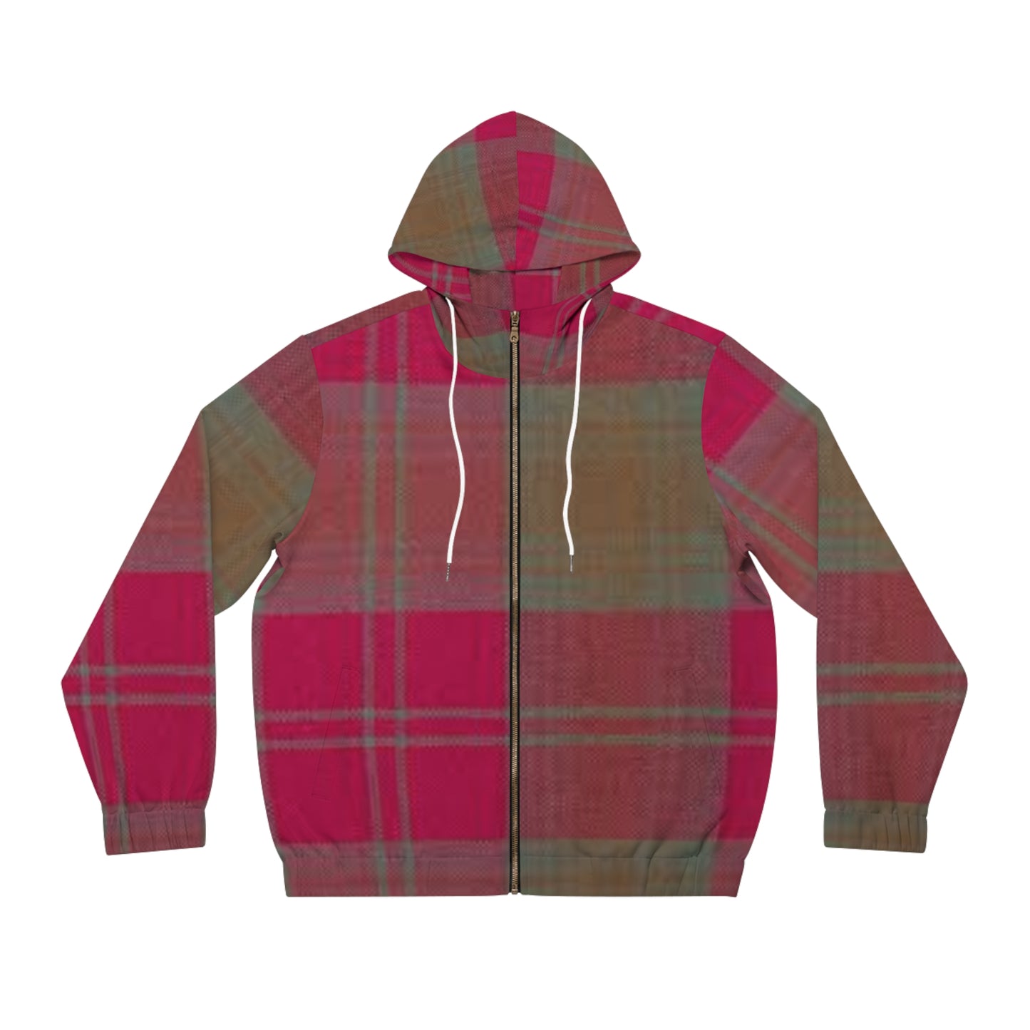 Tartan Stylish Men's Full-Zip Hoodie | Cozy Plaid Design, Perfect for Casual Wear, Fall Fashion, Gift for Him, Outdoor Adventures