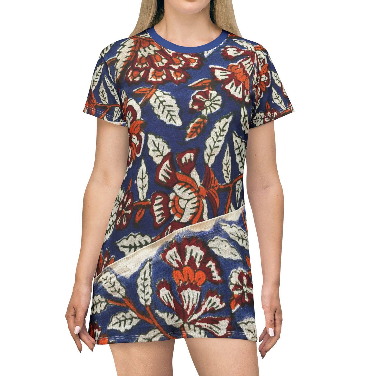 Floral Print T-Shirt Dress, Casual Summer Dress, Boho Chic Outfit, Women's Day Dress, Vacation Wear, Gift for Her